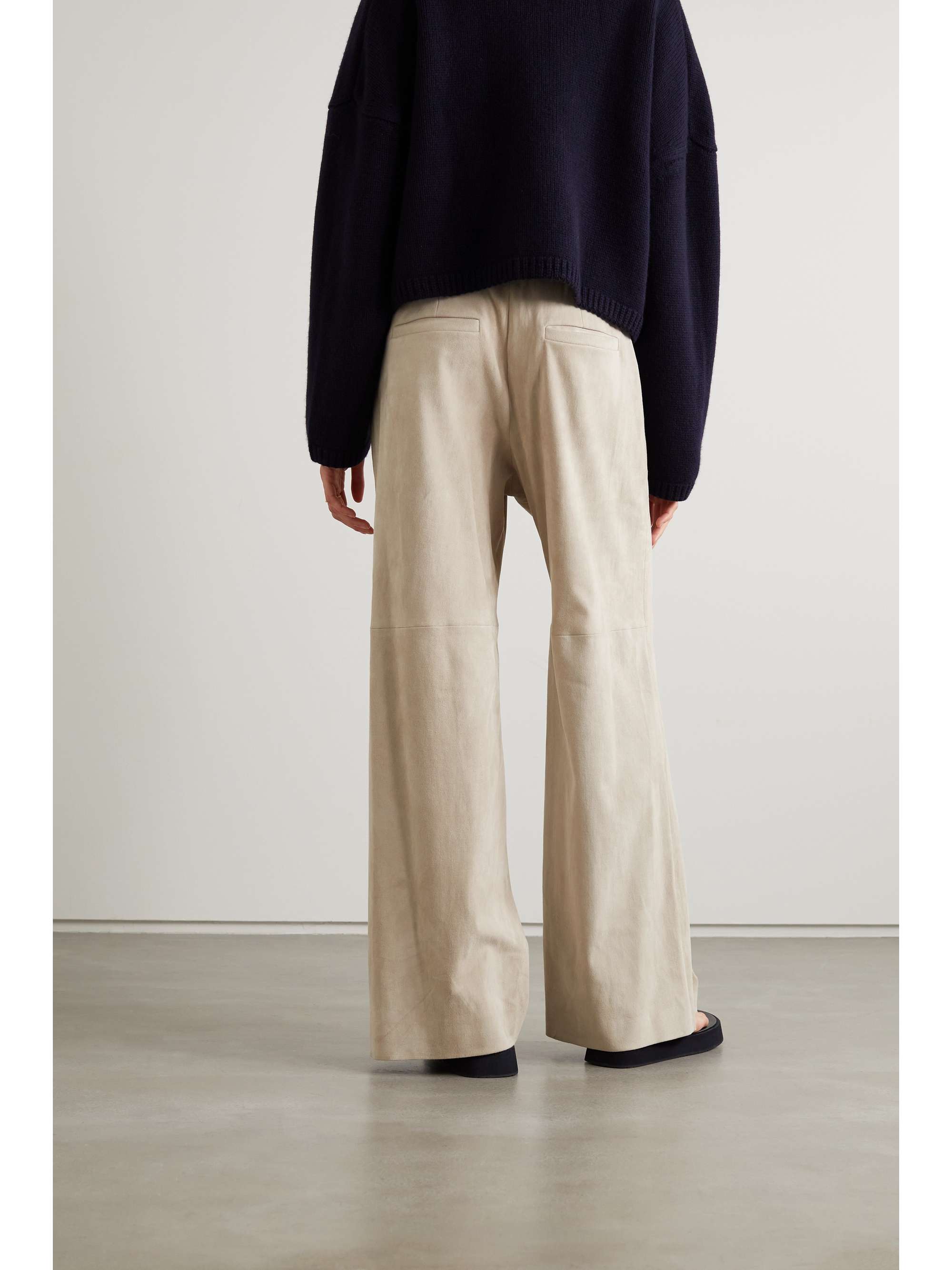 BRUNELLO CUCINELLI Suede wide-leg track pants