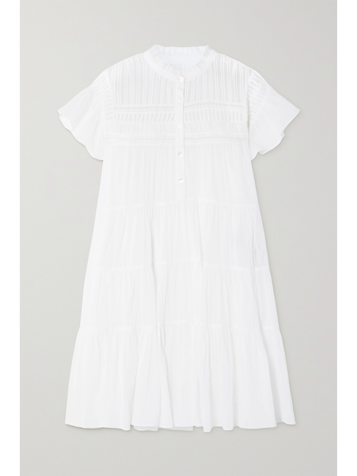 Shop Isabel Marant Étoile Lanikaye Ruffled Tiered Cotton-voile Mini Dress In White