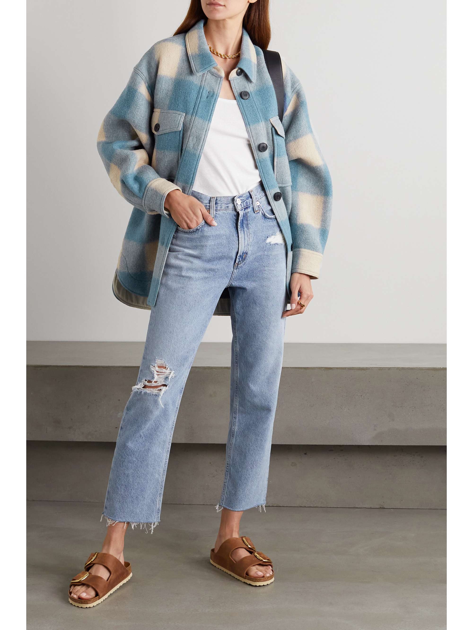 isabel marant checked coat