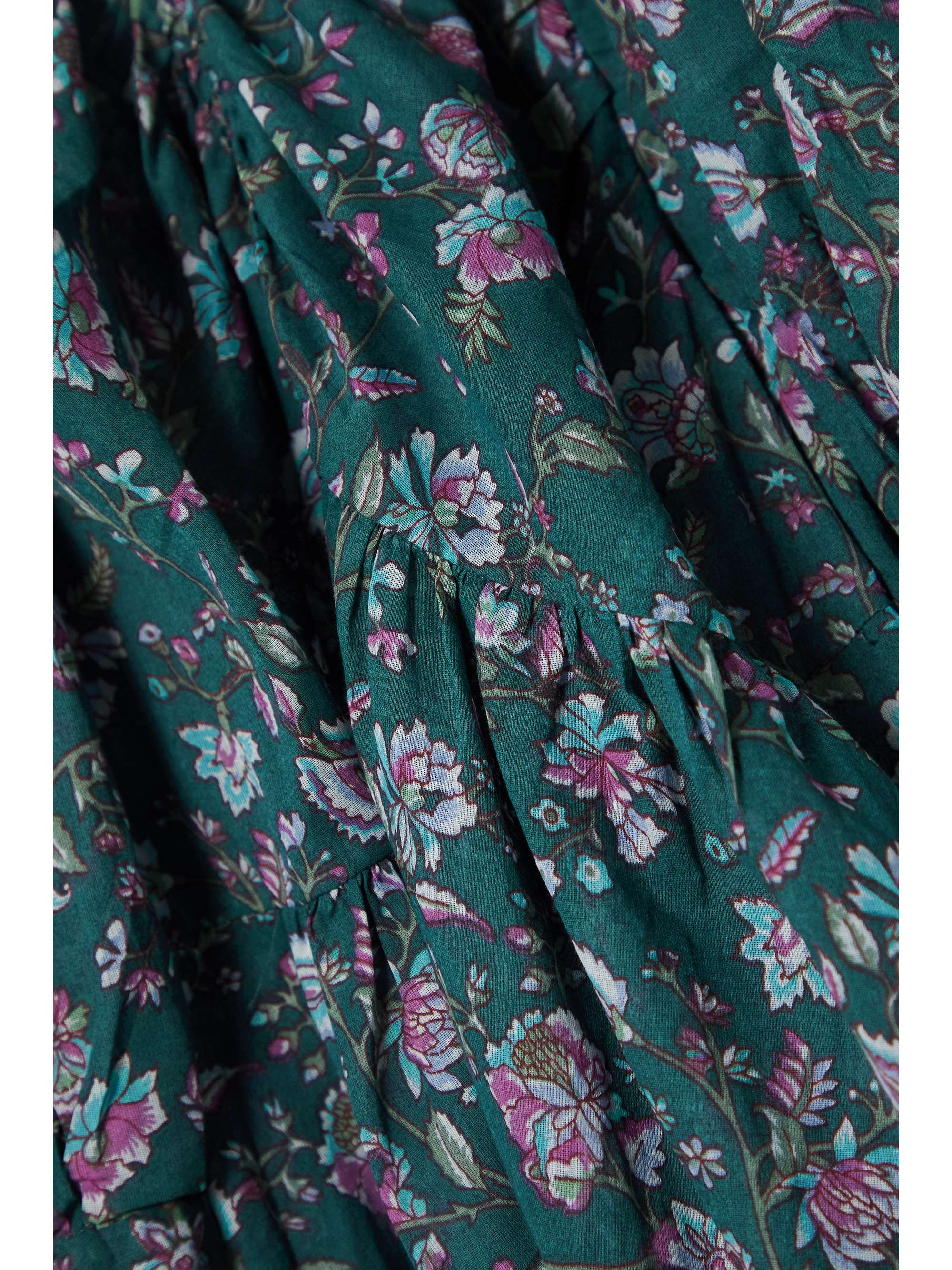 MARANT ÉTOILE Mariana gathered floral-print cotton-voile midi dress