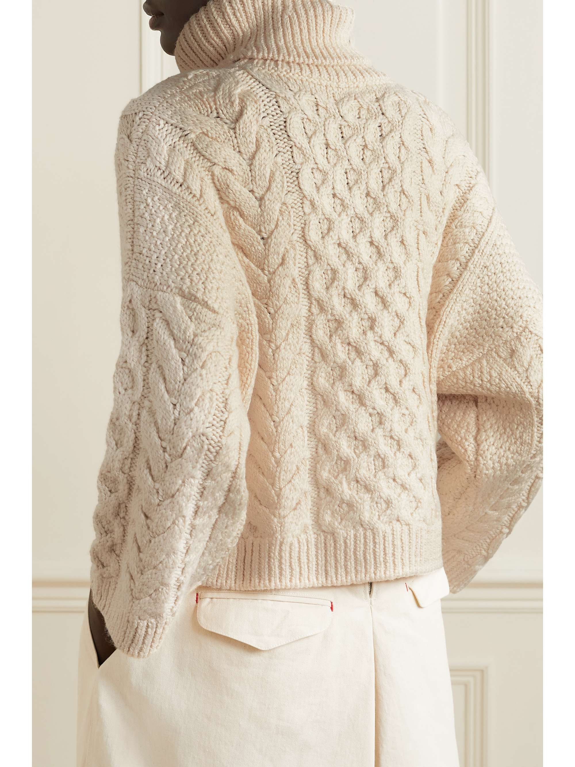 Ecru Ingrid cable-knit wool-blend turtleneck | ISABEL MARANT | NET-A-PORTER