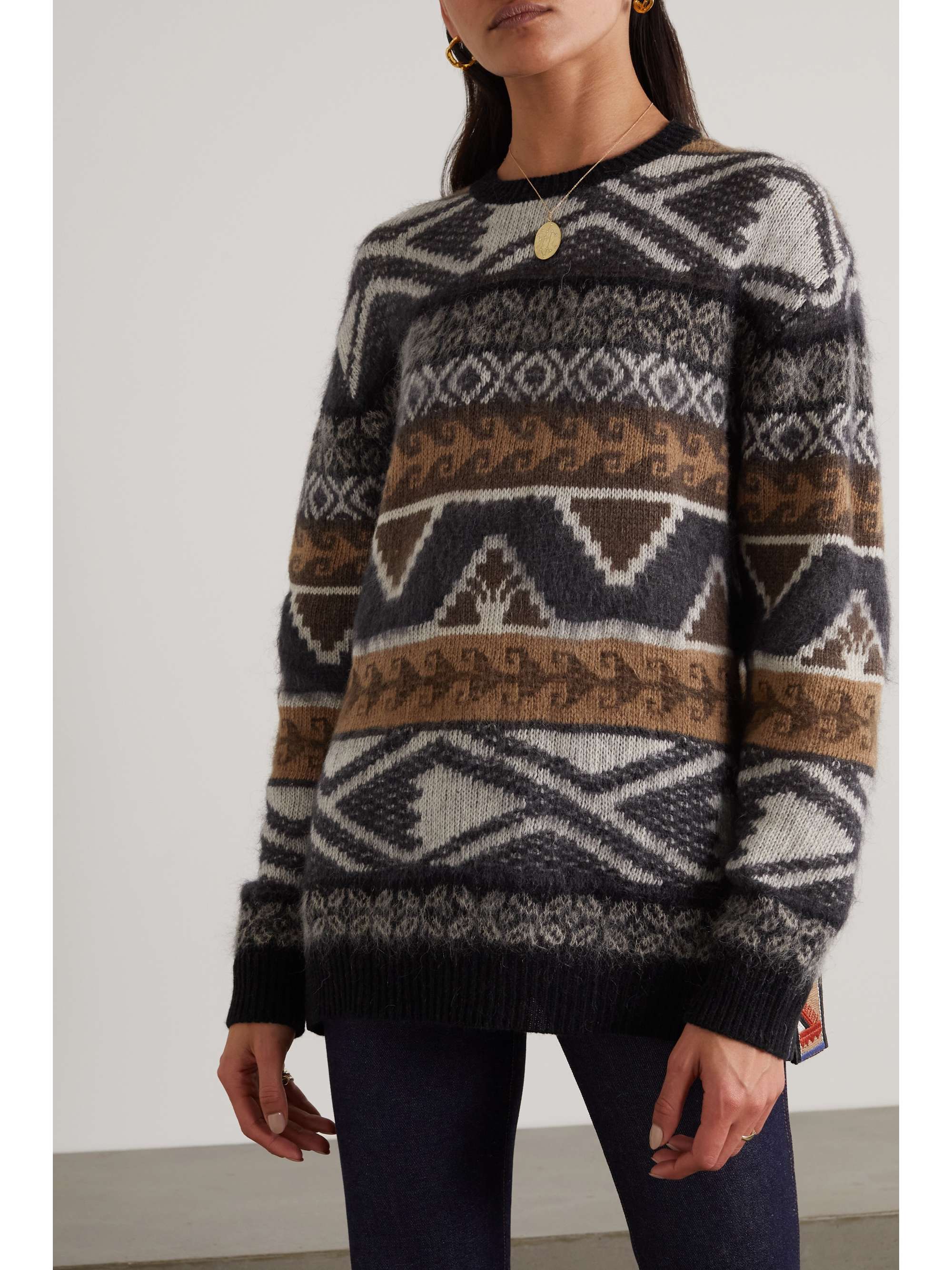 ETRO Oversized intarsiaknit sweater NETAPORTER