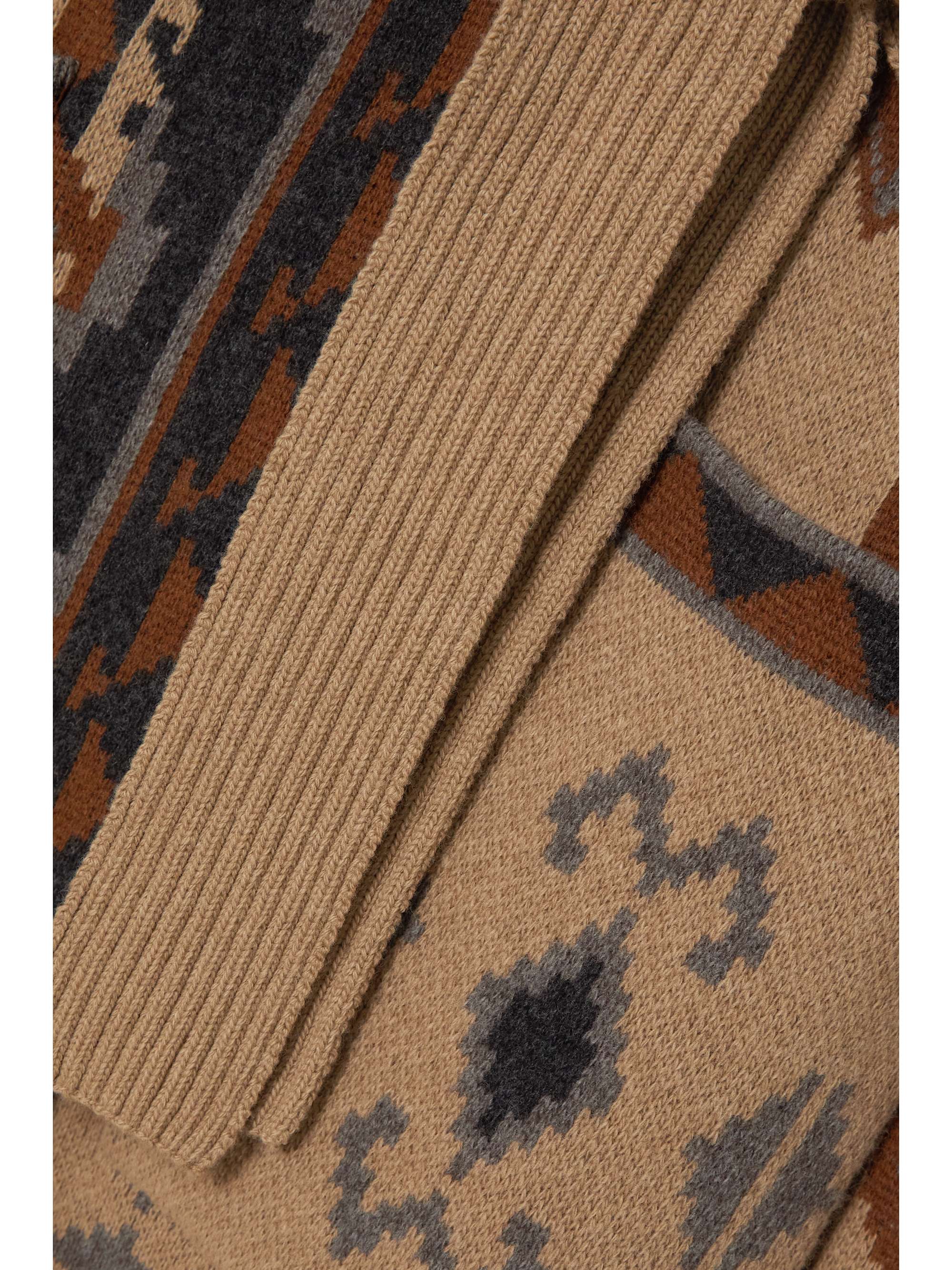 ETRO Belted intarsia wool cardigan