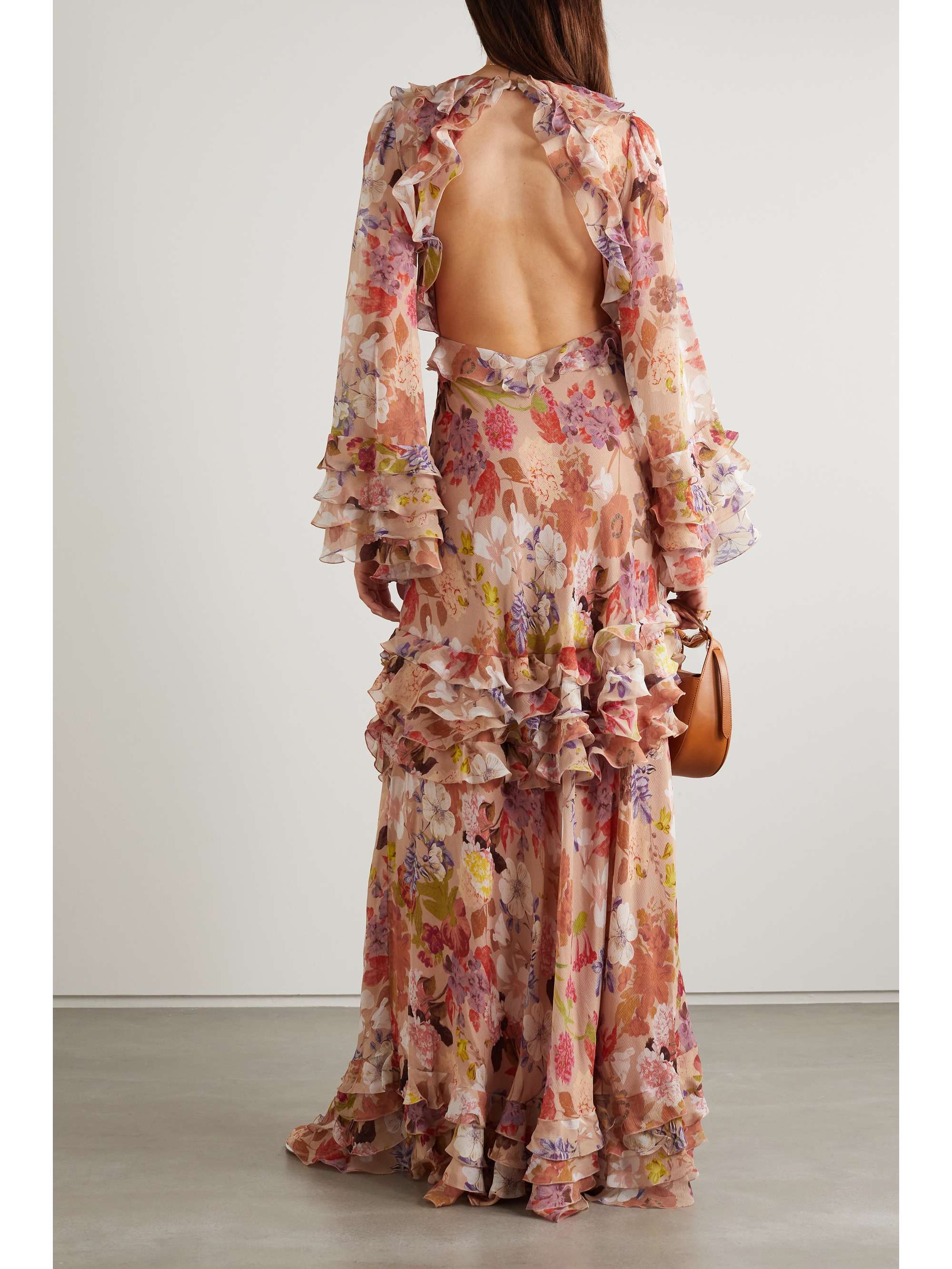 ruffle backless dress