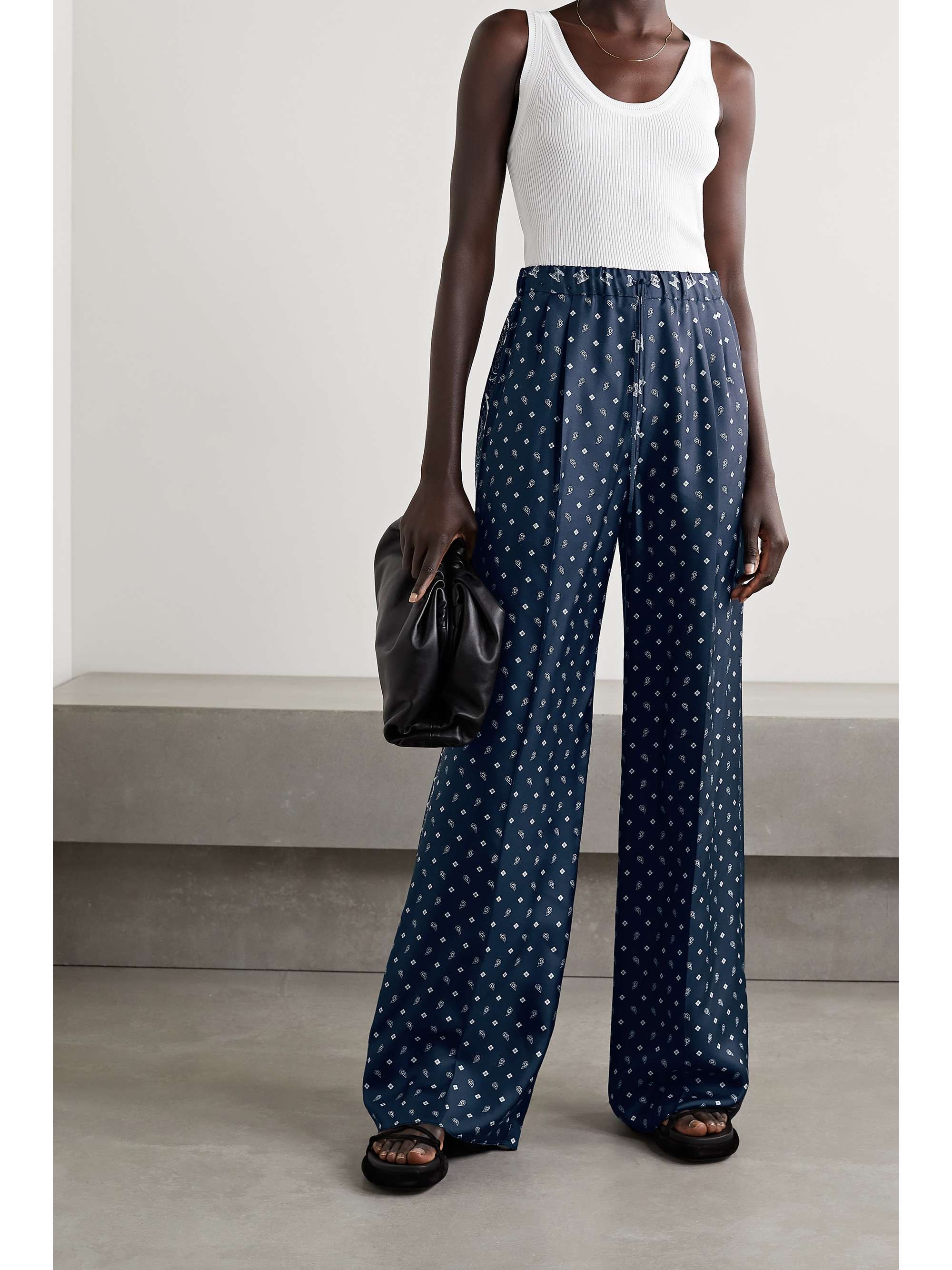 Navy Bello paisley-print silk-twill 