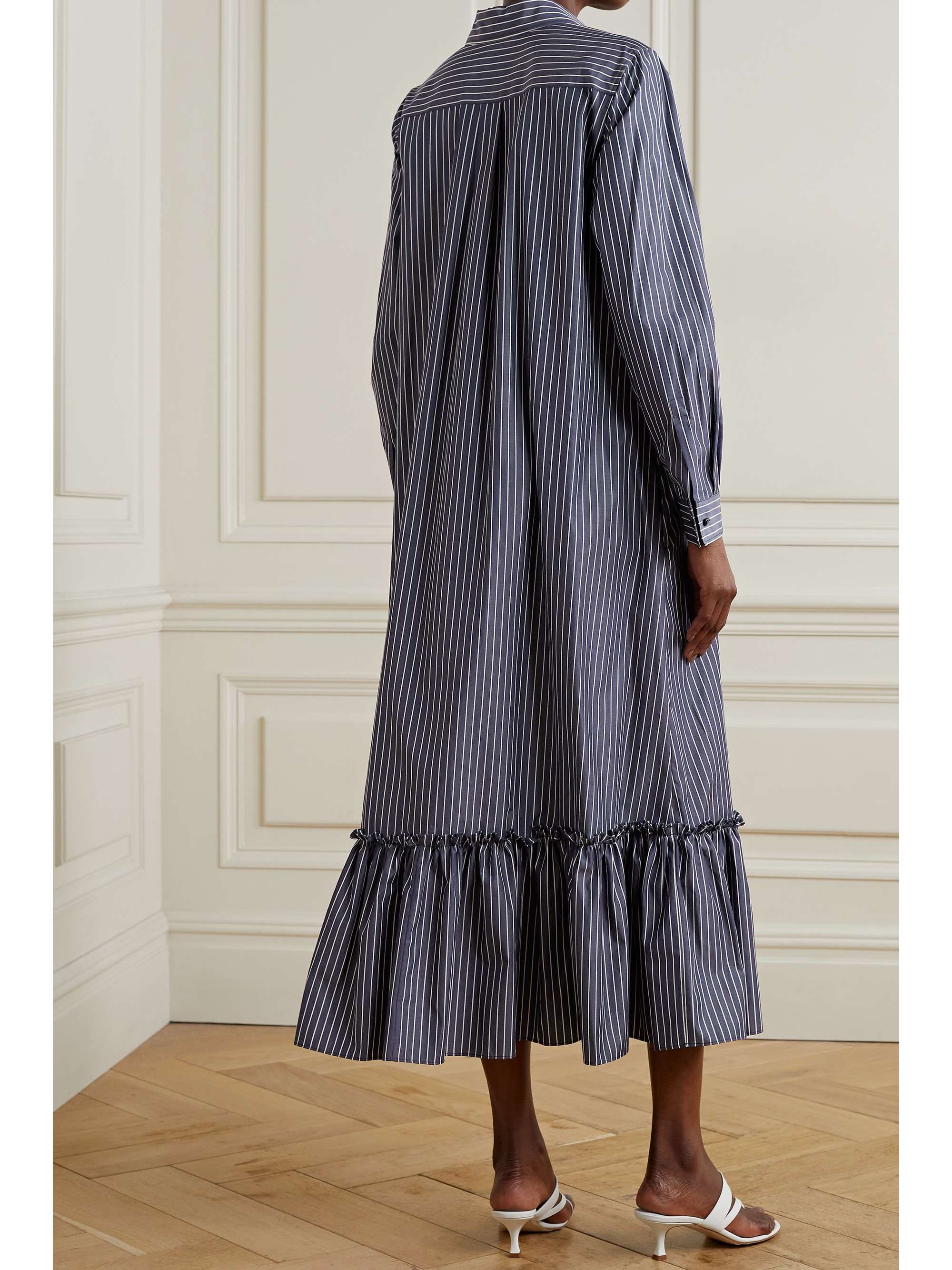 MAX MARA Pinstriped cotton-poplin shirt dress