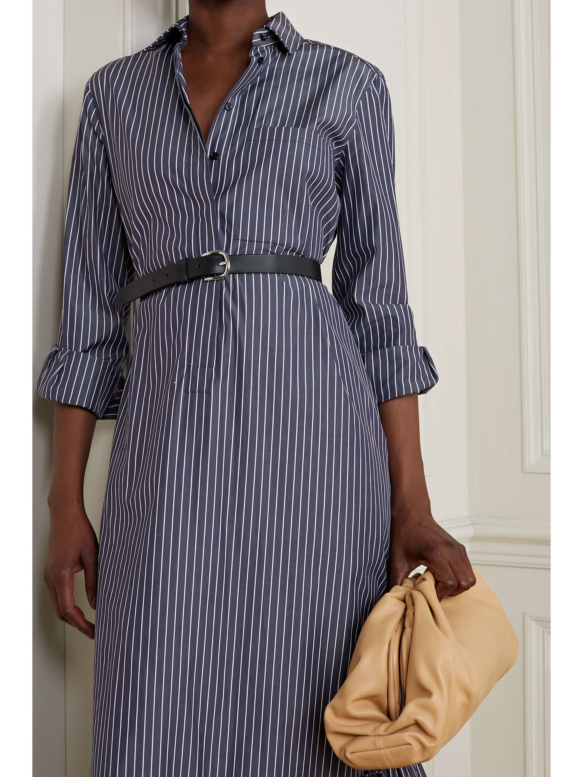 MAX MARA Pinstriped cotton-poplin shirt dress