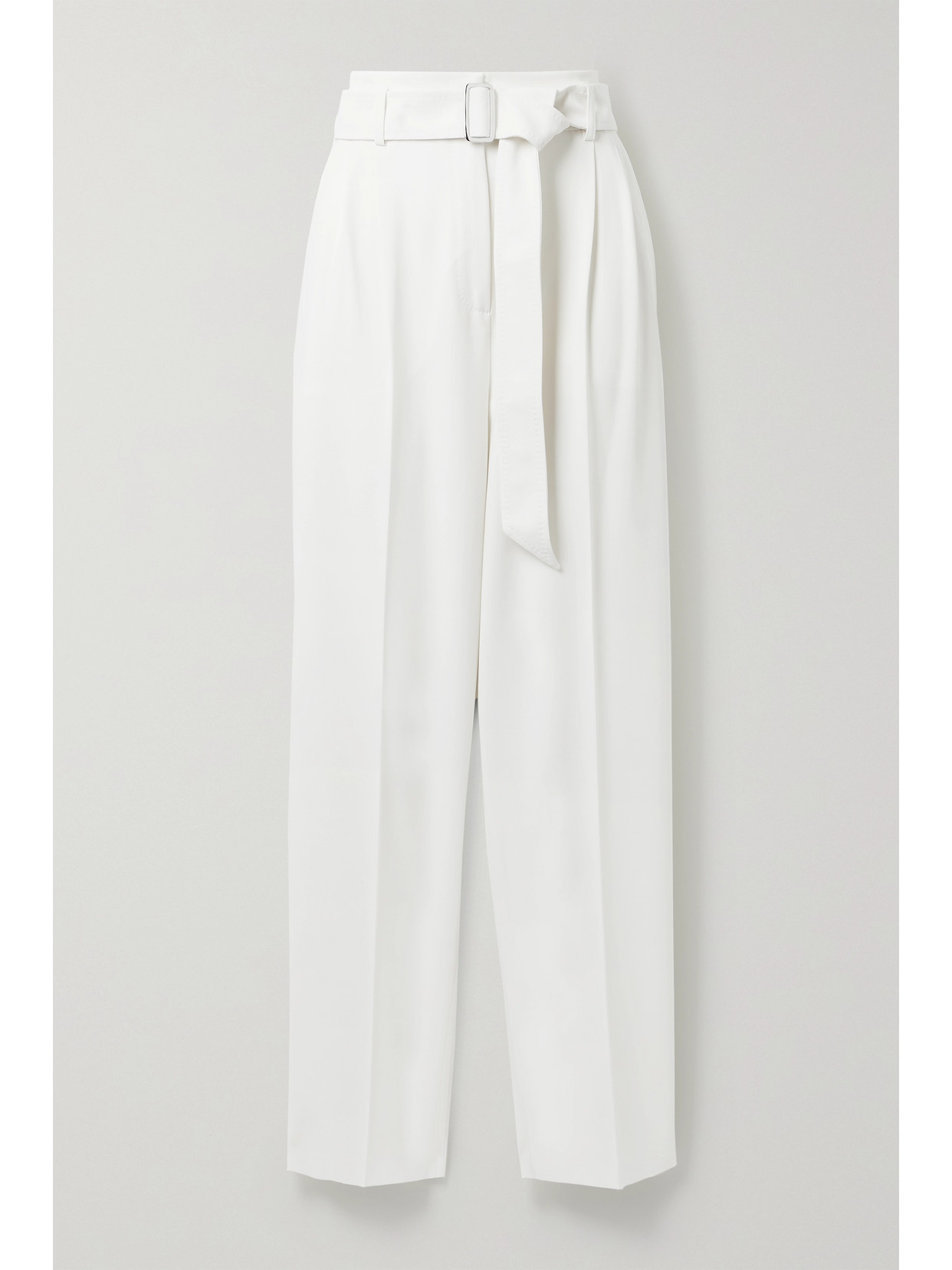 MAX MARA CARABO PLEATED WOOL-BLEND CREPE STRAIGHT-LEG trousers