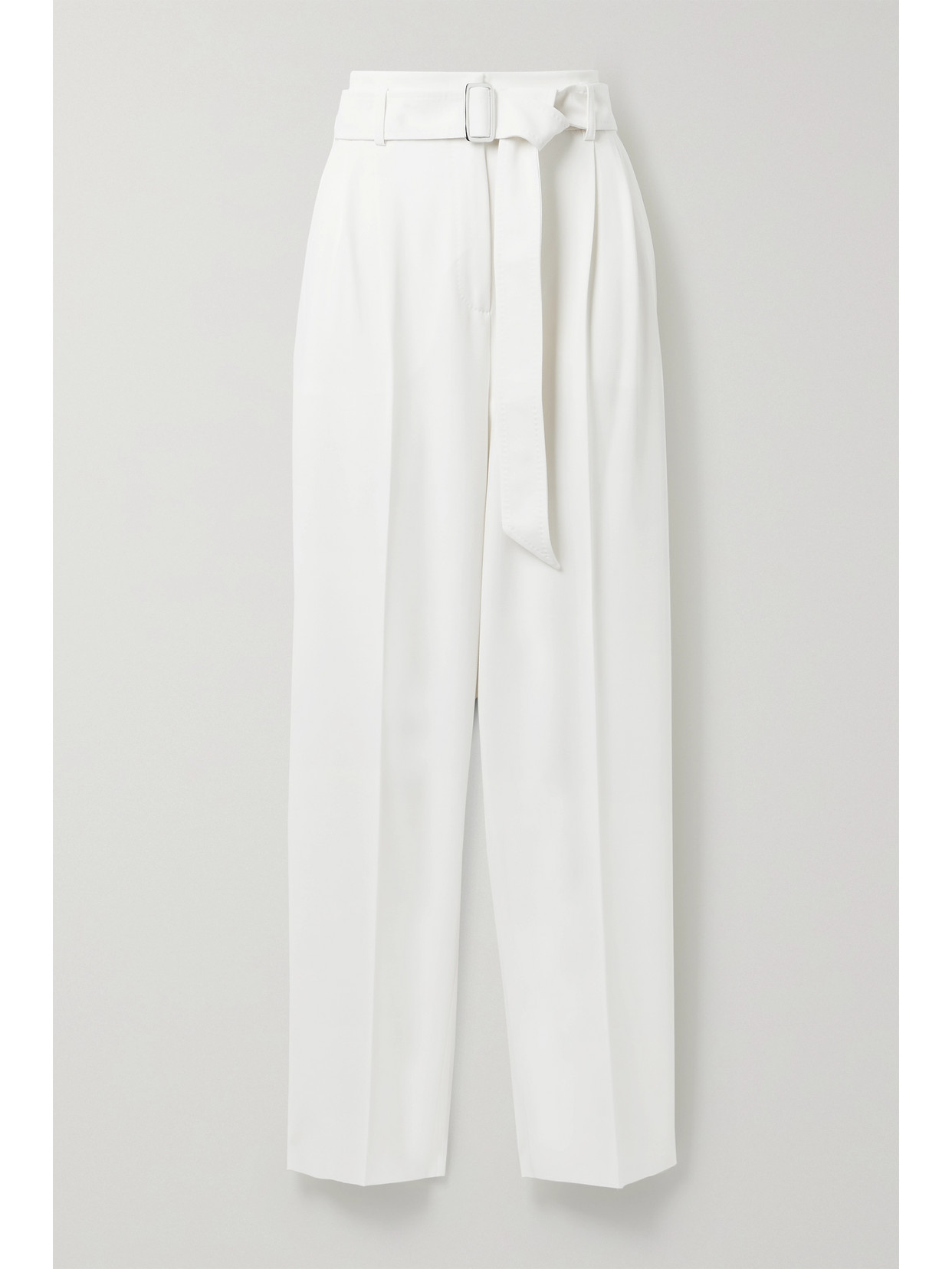 MAX MARA CARABO PLEATED WOOL-BLEND CREPE STRAIGHT-LEG PANTS