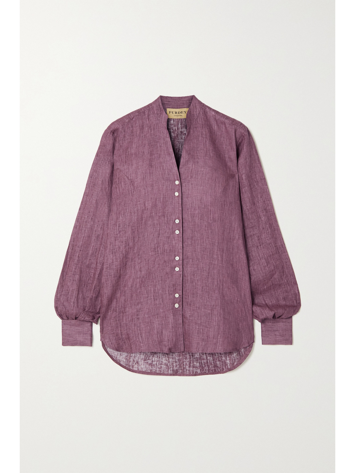 Purdey Linen Shirt In Burgundy