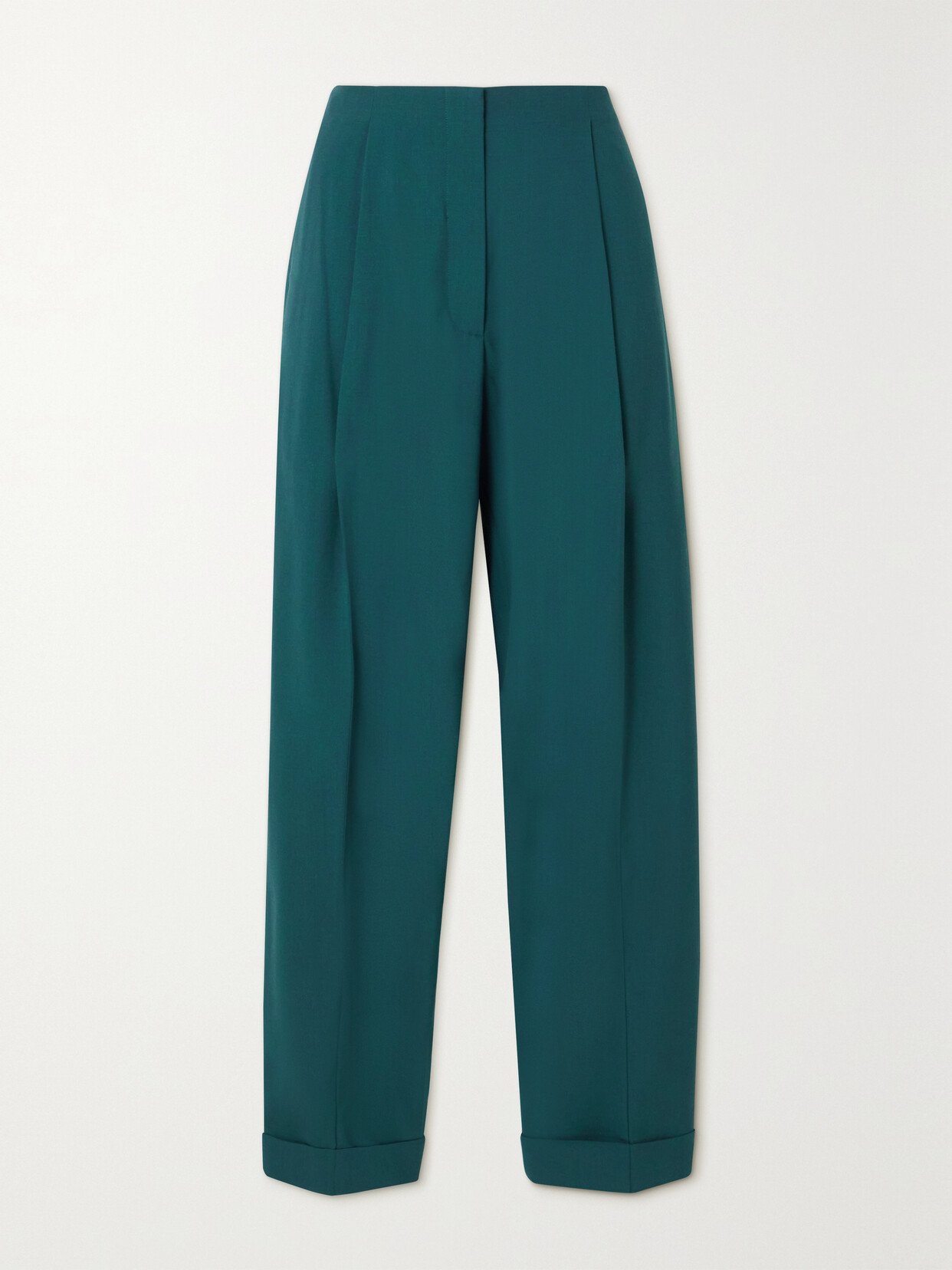 Roksanda Alexia Pleated Grain De Poudre Wool Tapered Pants - Blue