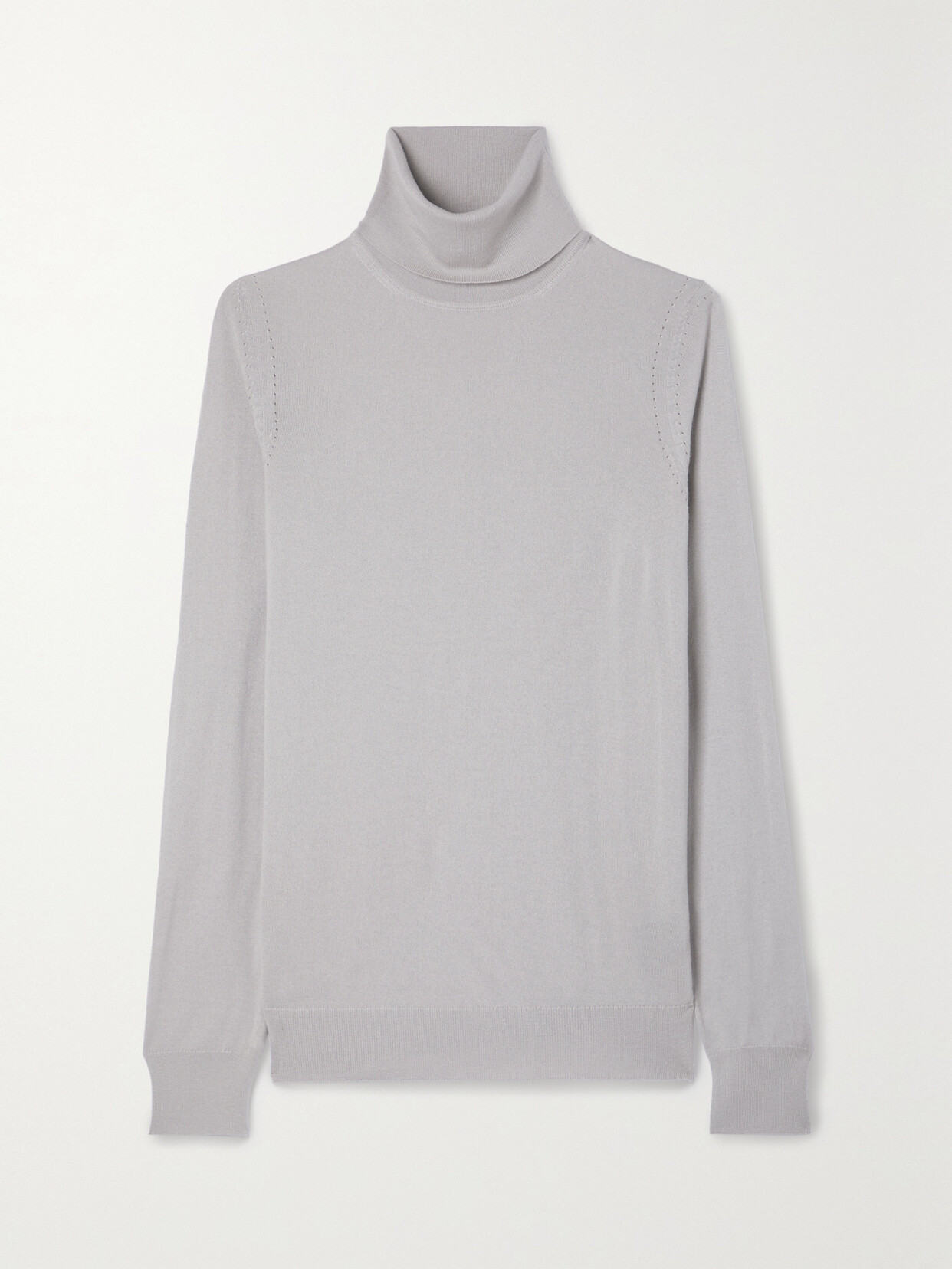 Loro Piana Featherweight Cashmere Turtleneck Sweater In Gray