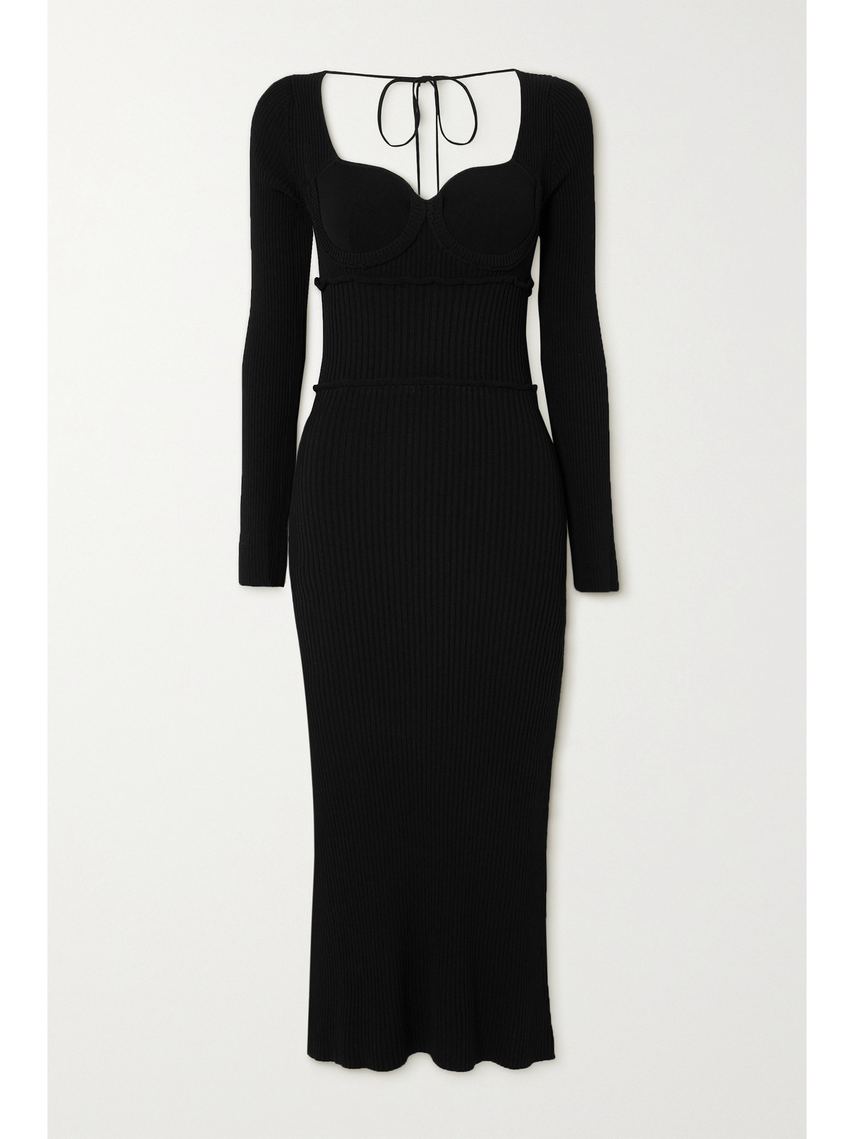 Altuzarra Louisa Ribbed-knit Midi Dress - Black