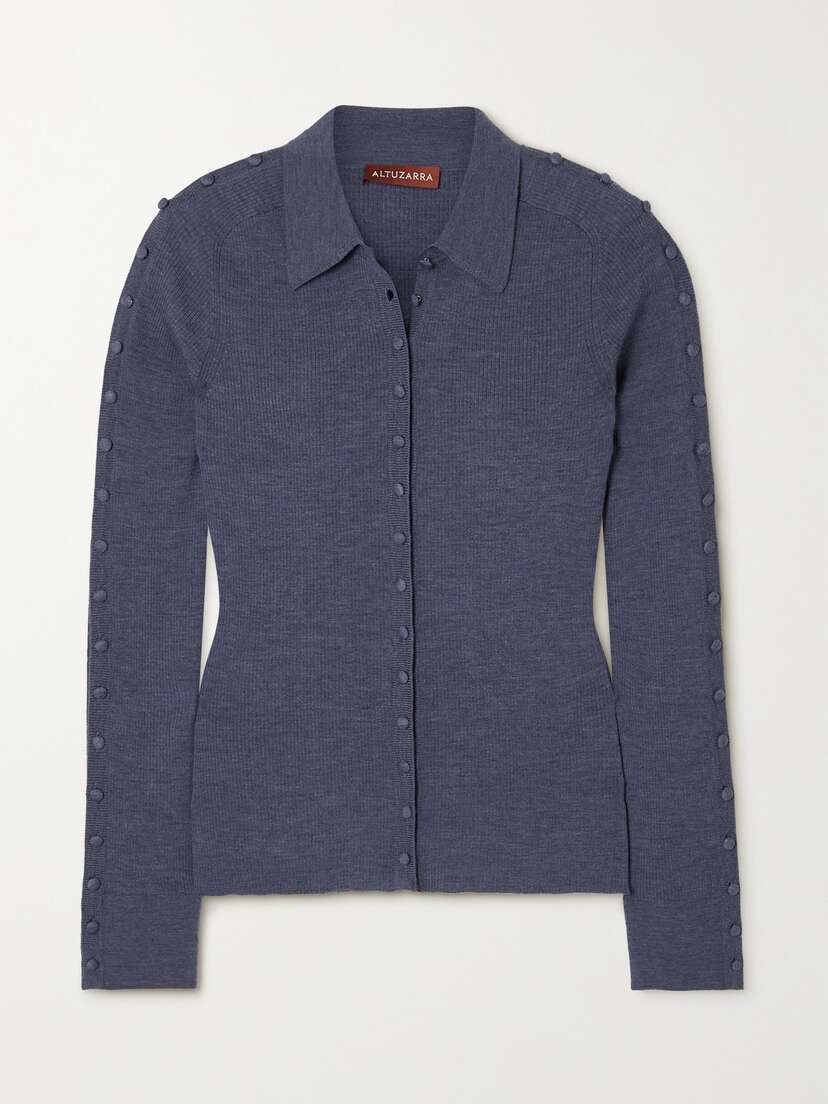 Altuzarra Hill Button-detailed Ribbed Wool-blend Shirt