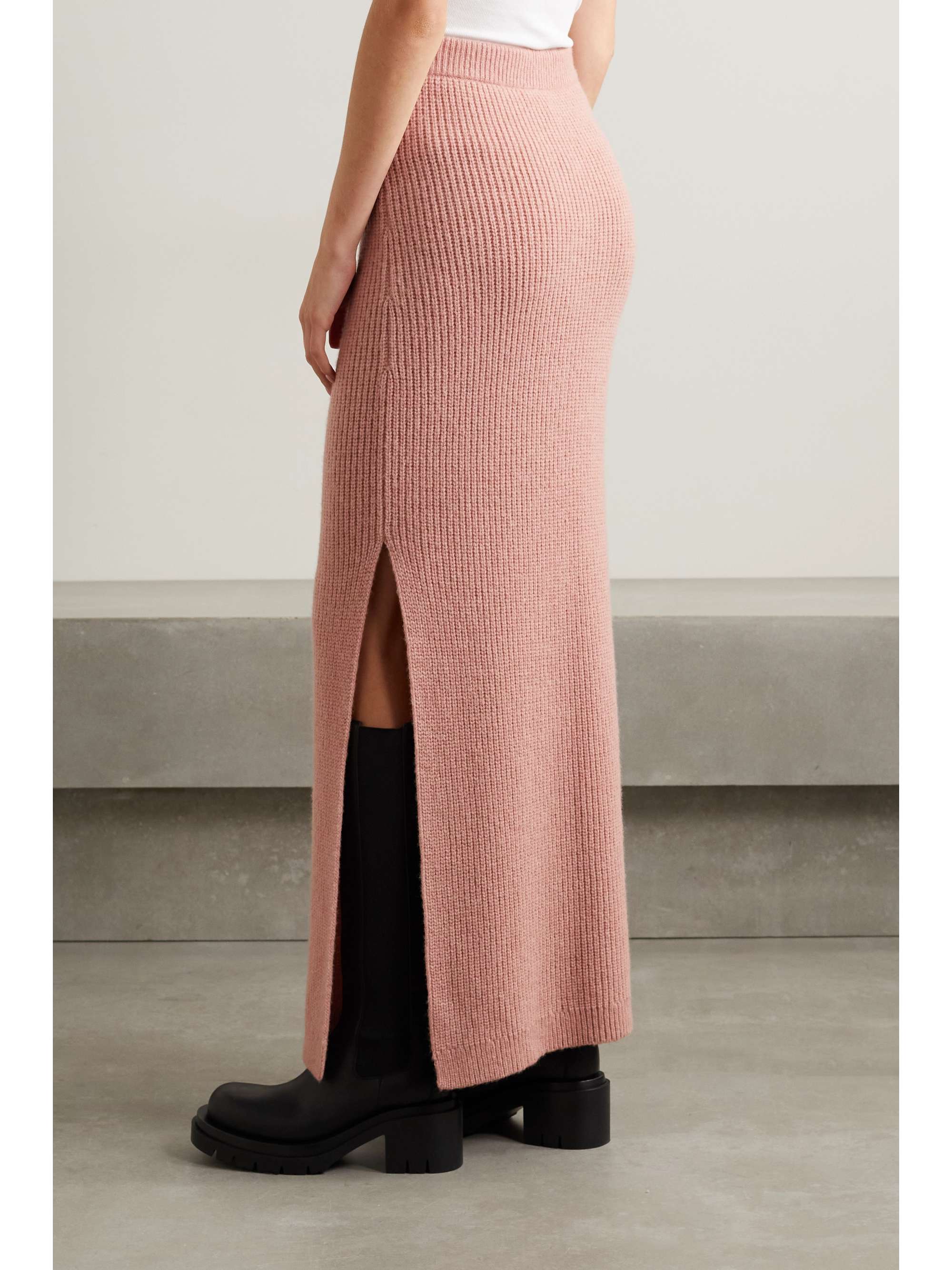 rib knit maxi skirt