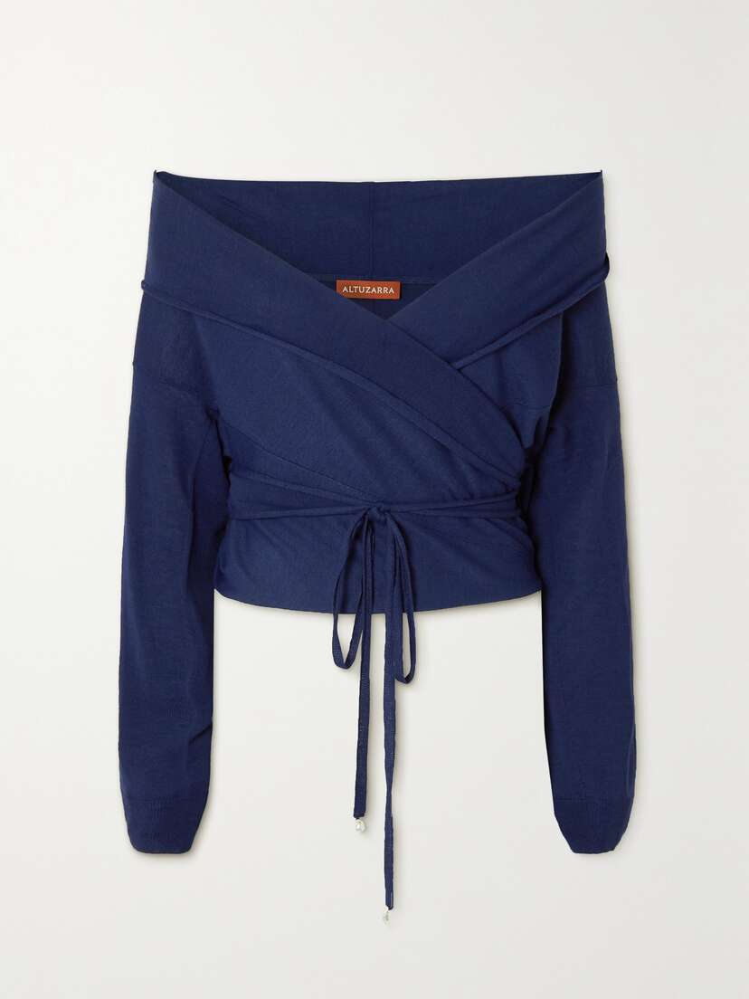 Altuzarra Crawley Off-the-shoulder Knitted Wrap Sweater - x large