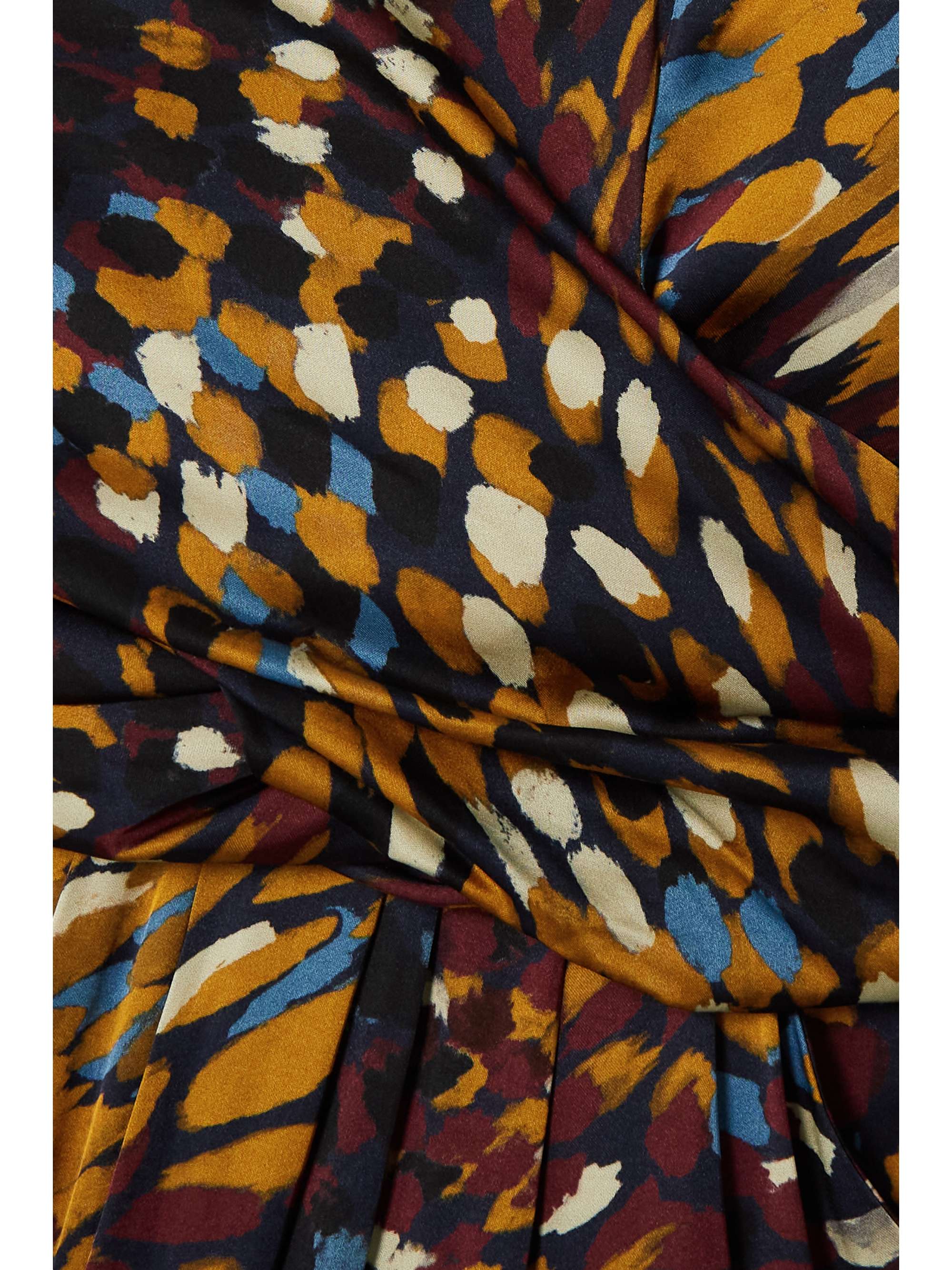 ALTUZARRA Tippi gathered printed satin midi dress
