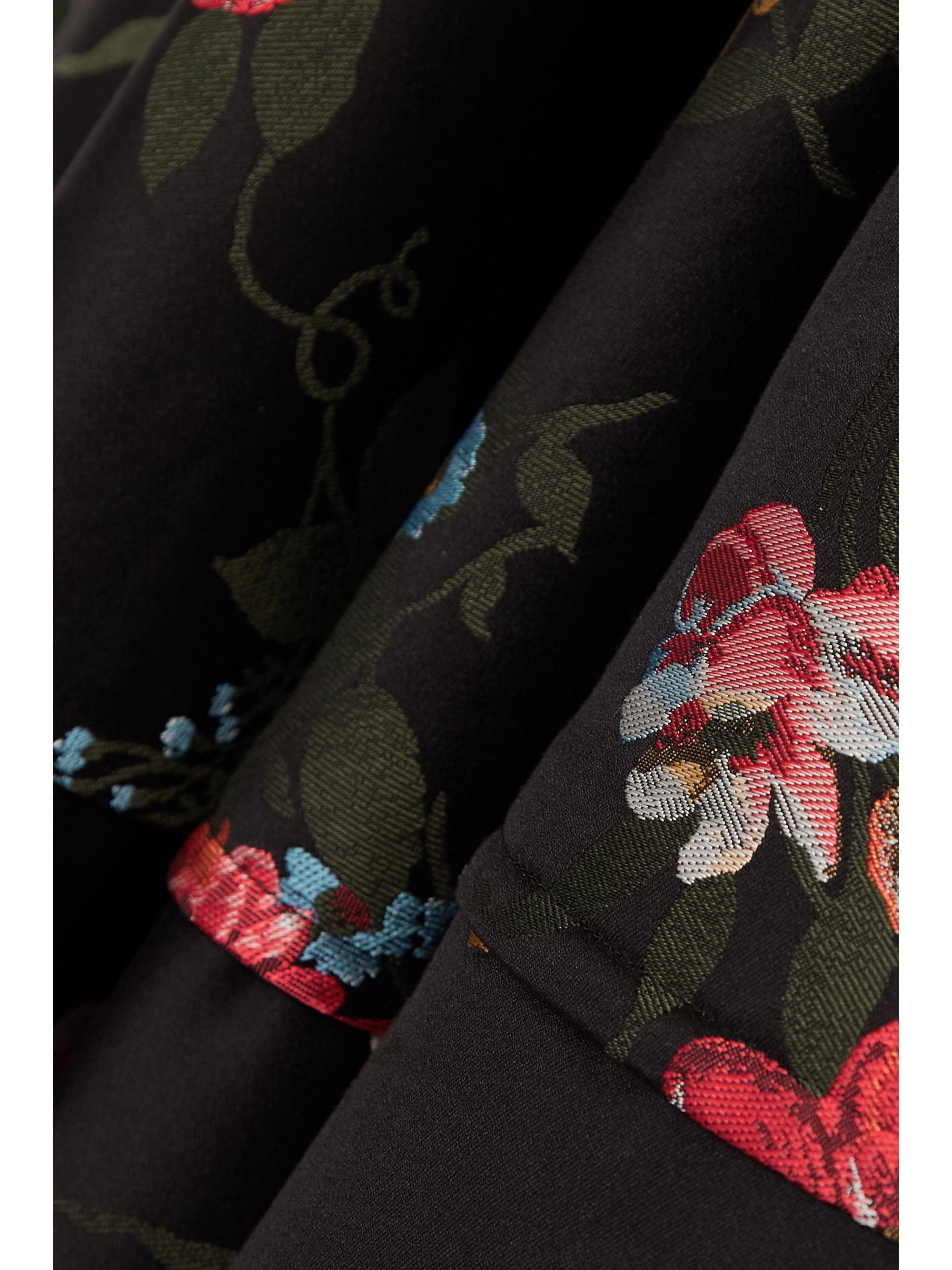 BROCK COLLECTION Tessa faille-trimmed pleated floral-jacquard midi dress