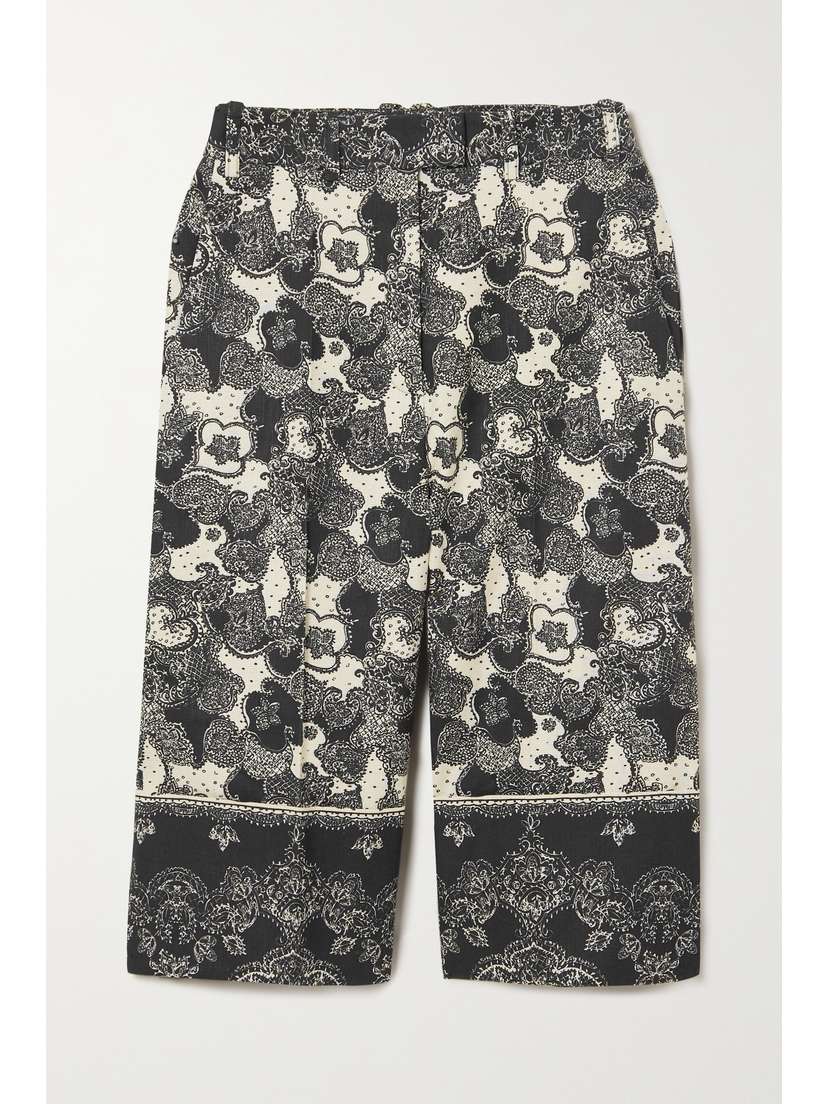 Brock Collection Tam Paisley-print Linen And Cotton-blend Culottes