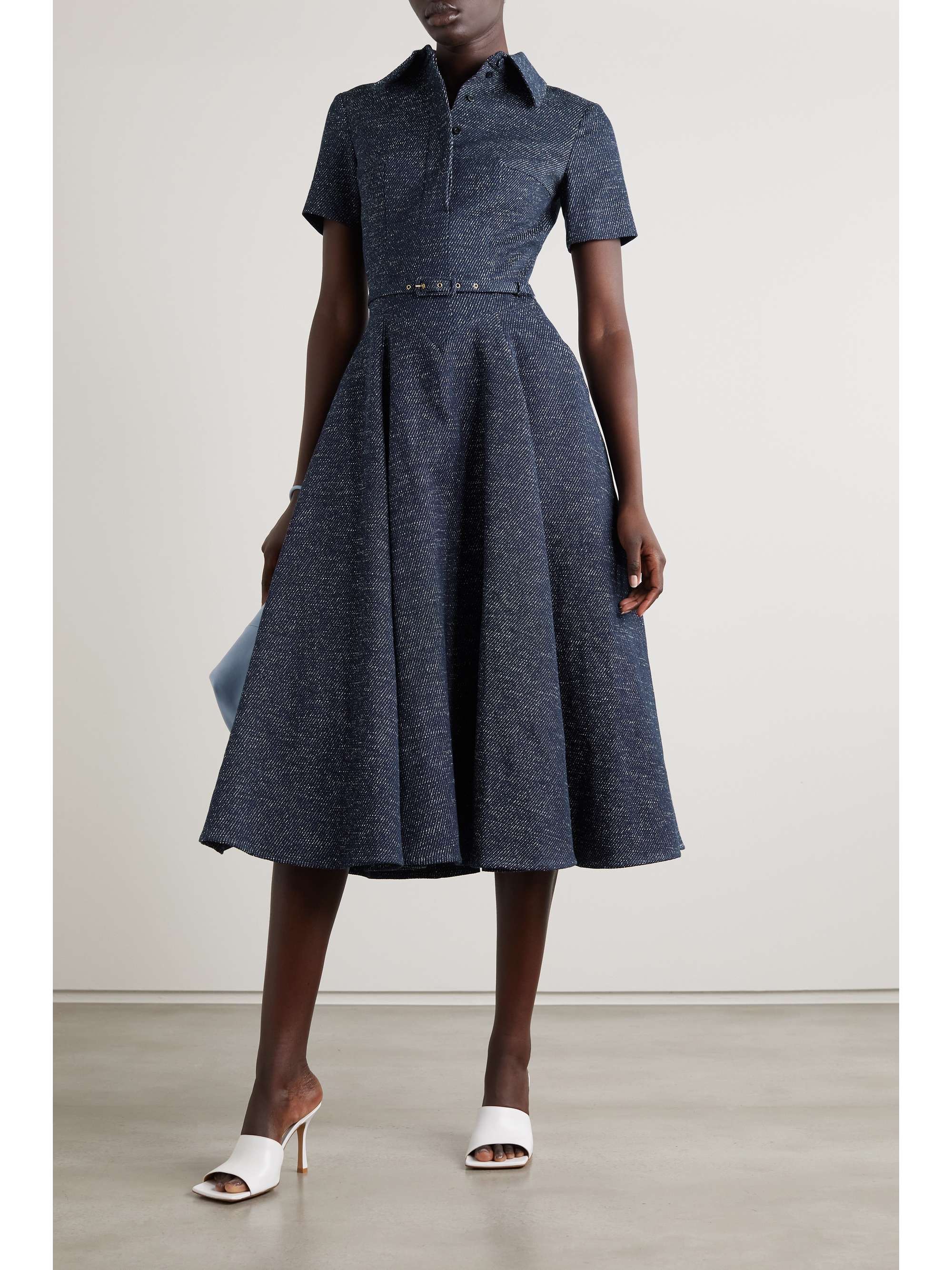 Dark denim Jody belted denim midi shirt 
