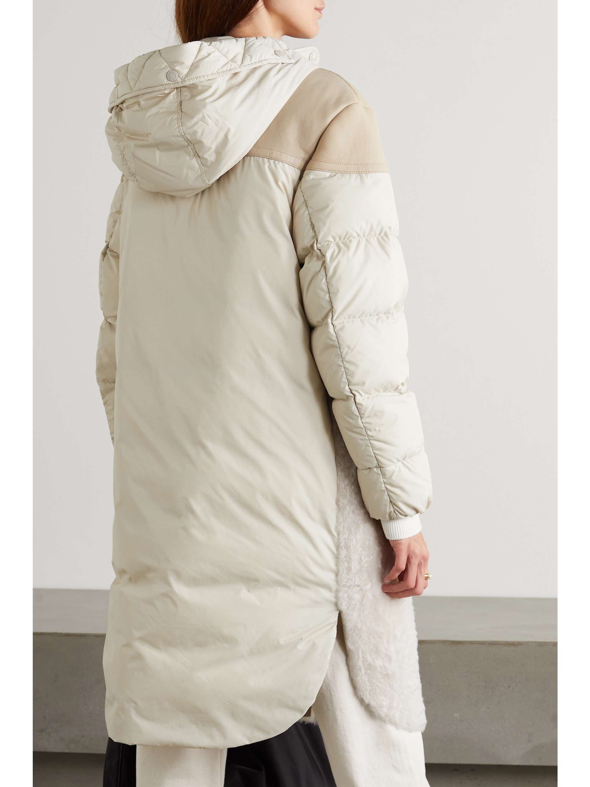 MONCLER Gaudine hooded shearling-paneled quilted shell down parka