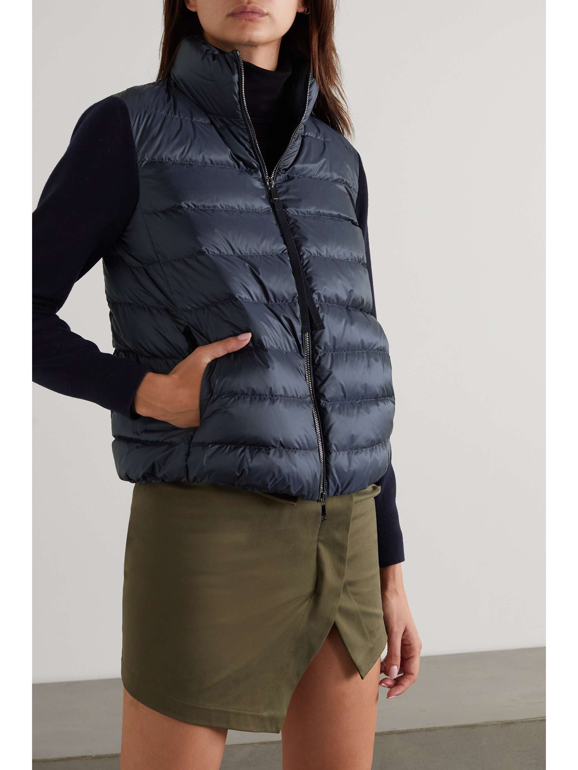 MONCLER Quilted shell and wool down jacket