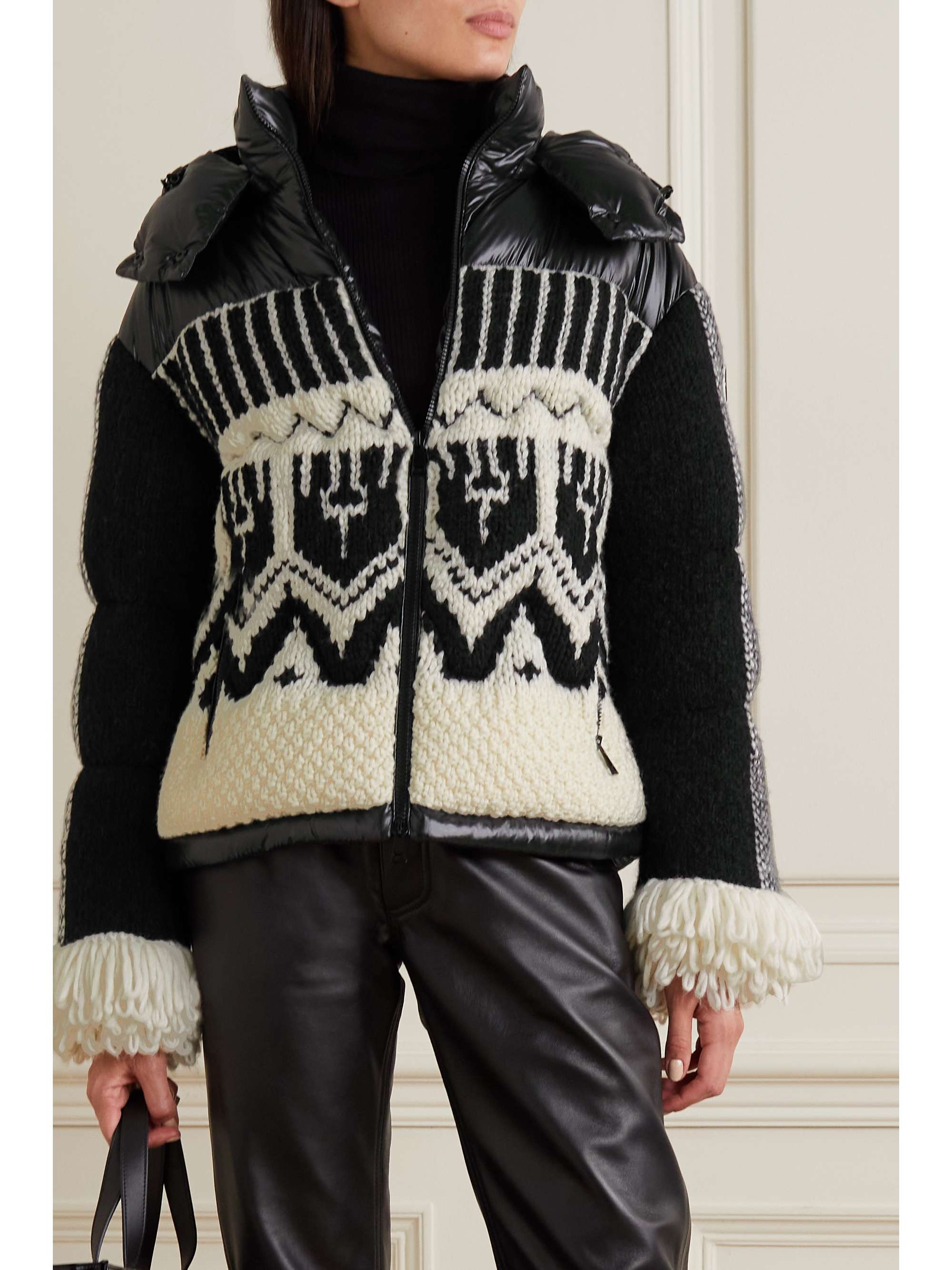MONCLER Hyoseris hooded quilted wool-blend and shell down jacket