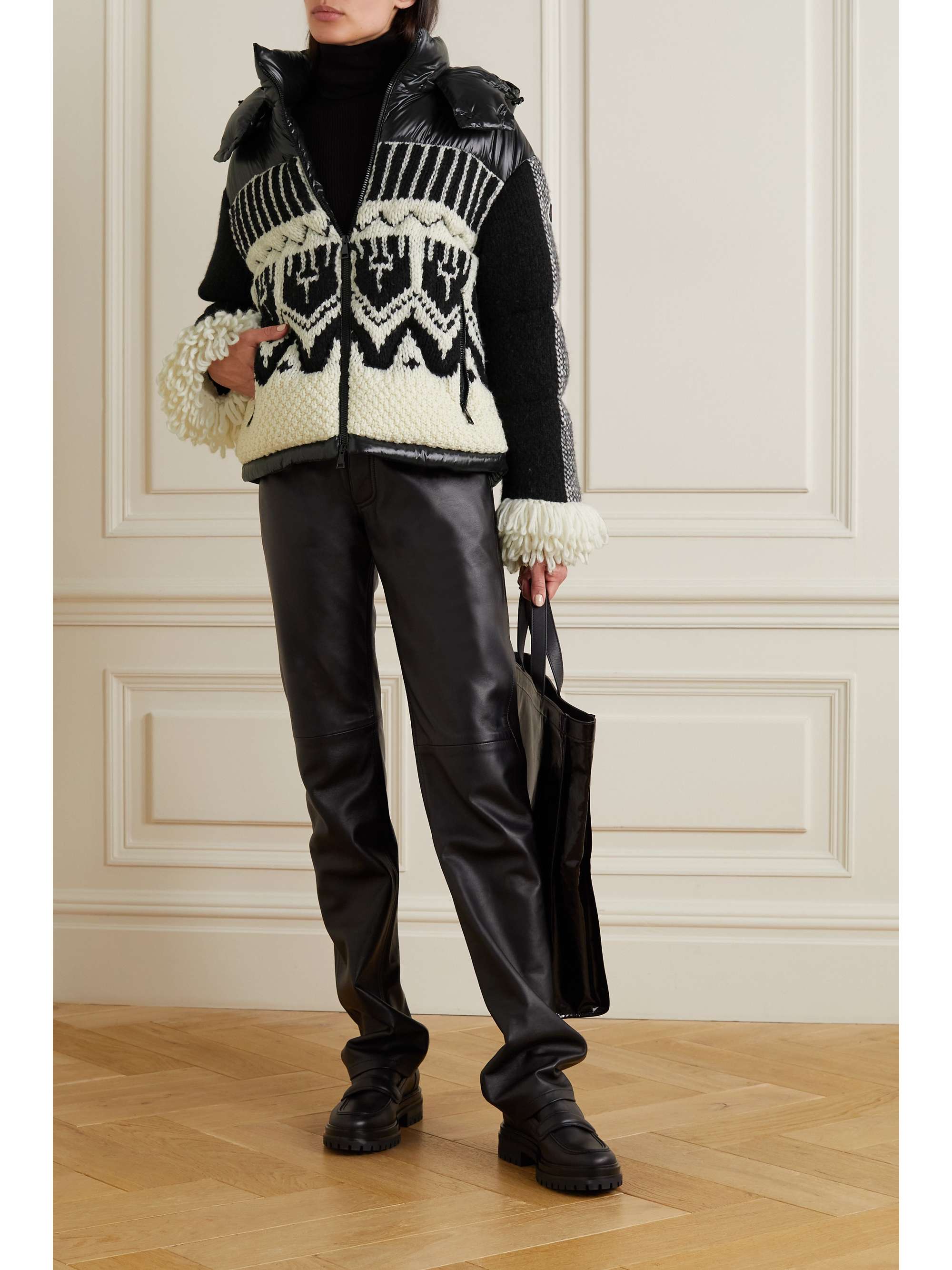 MONCLER Hyoseris hooded quilted wool-blend and shell down jacket