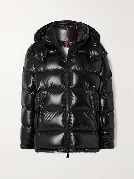 MONCLER Fustet hooded two-tone quilted glossed-shell down jacket | NET ...