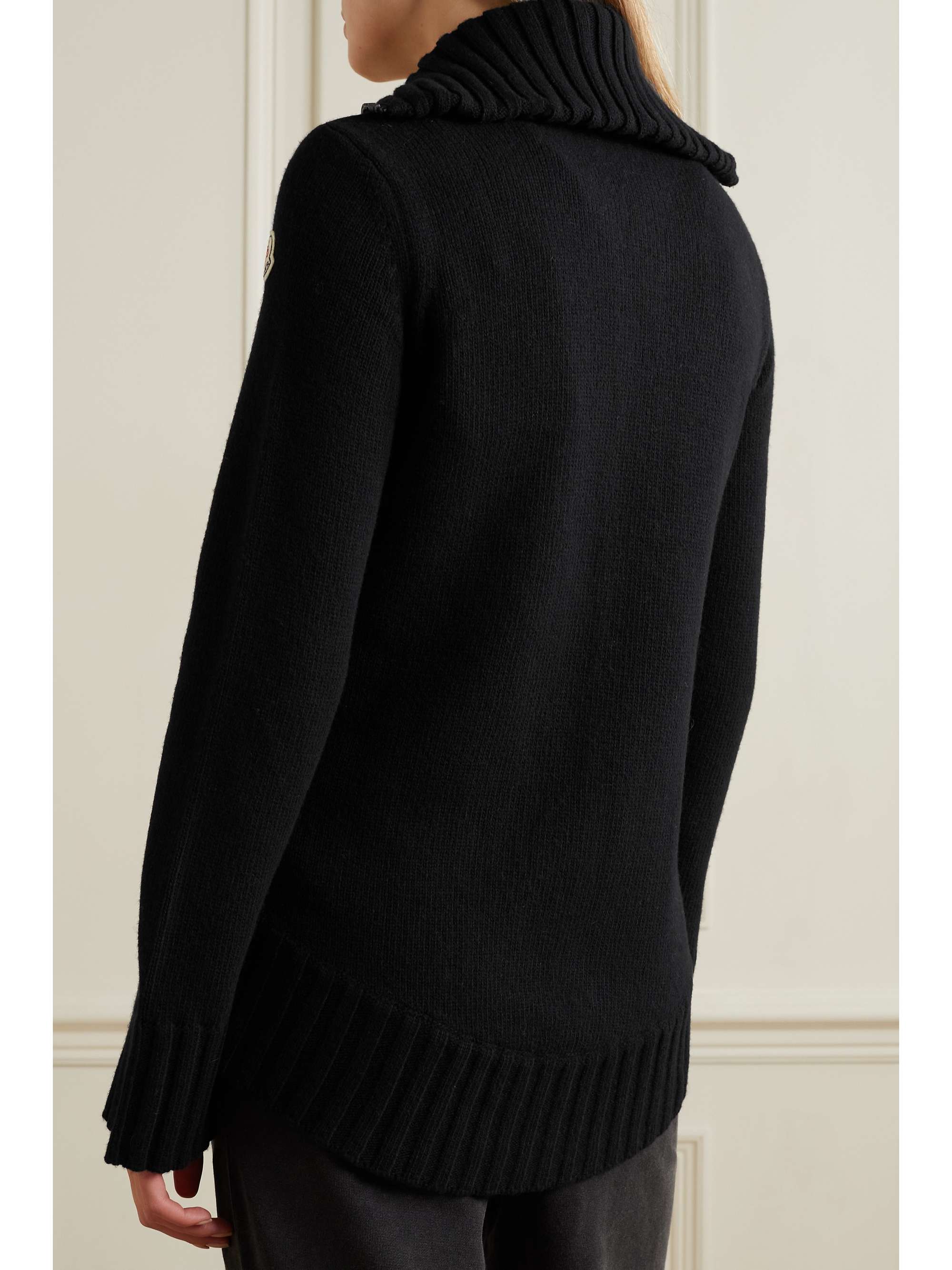 MONCLER Quilted shell down and wool cardigan
