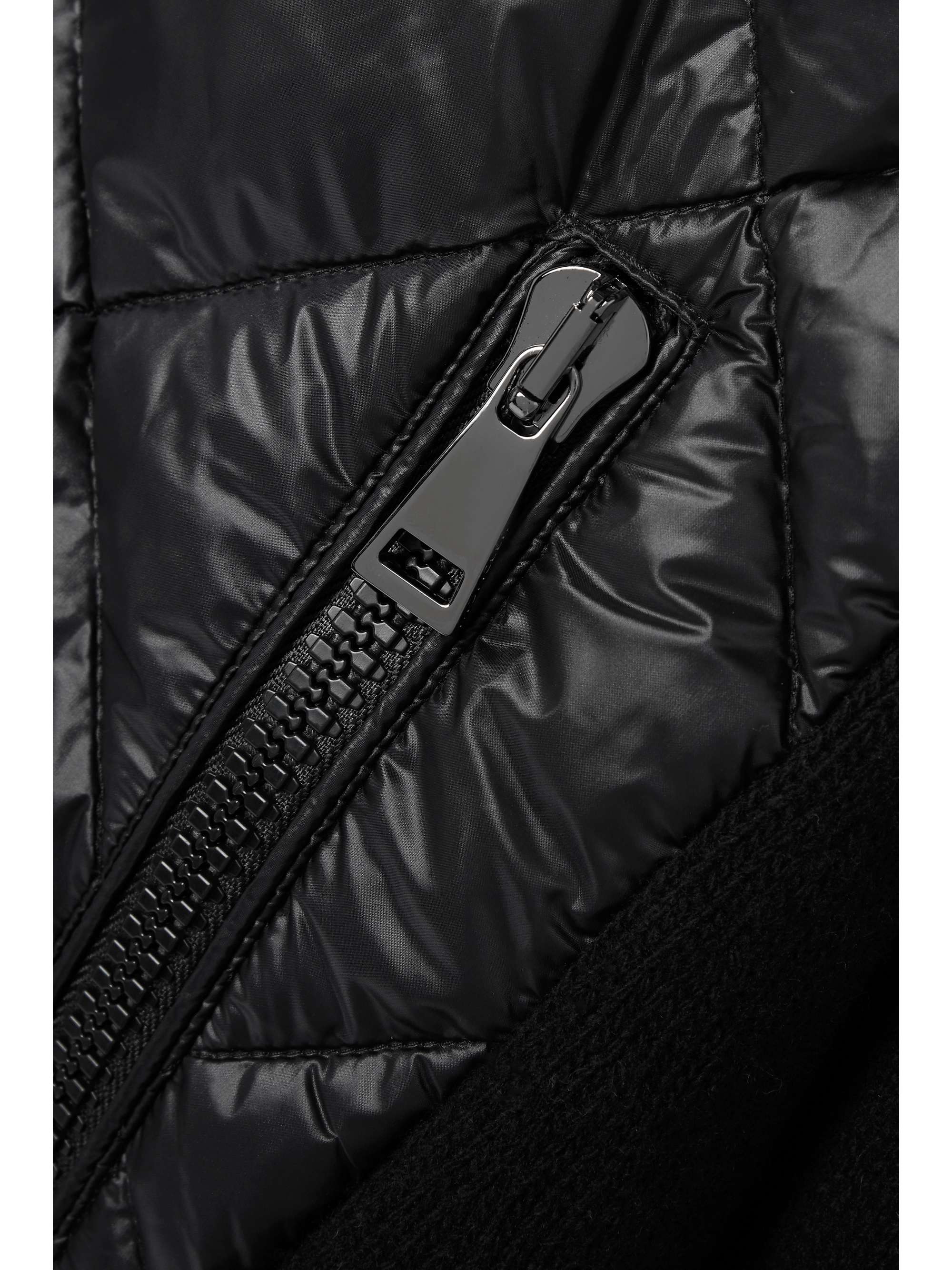 MONCLER Quilted shell down and wool cardigan