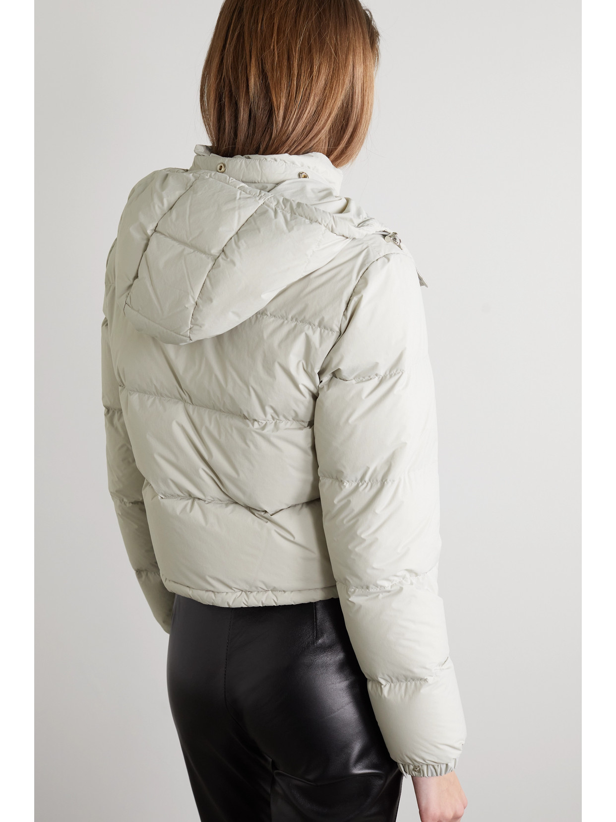 Moncler Avoine Hooded Quilted Shell Down Jacket In Gray