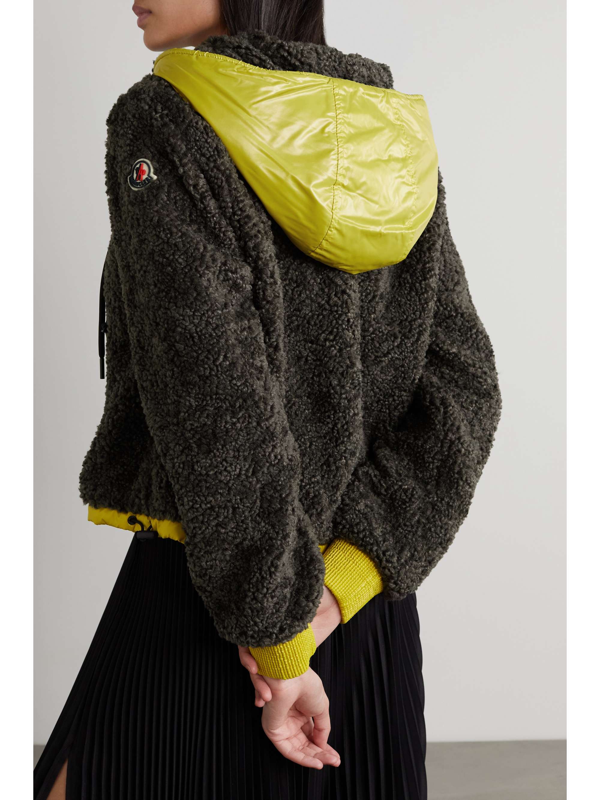 MONCLER Brunelle hooded reversible fleece and shell bomber jacket