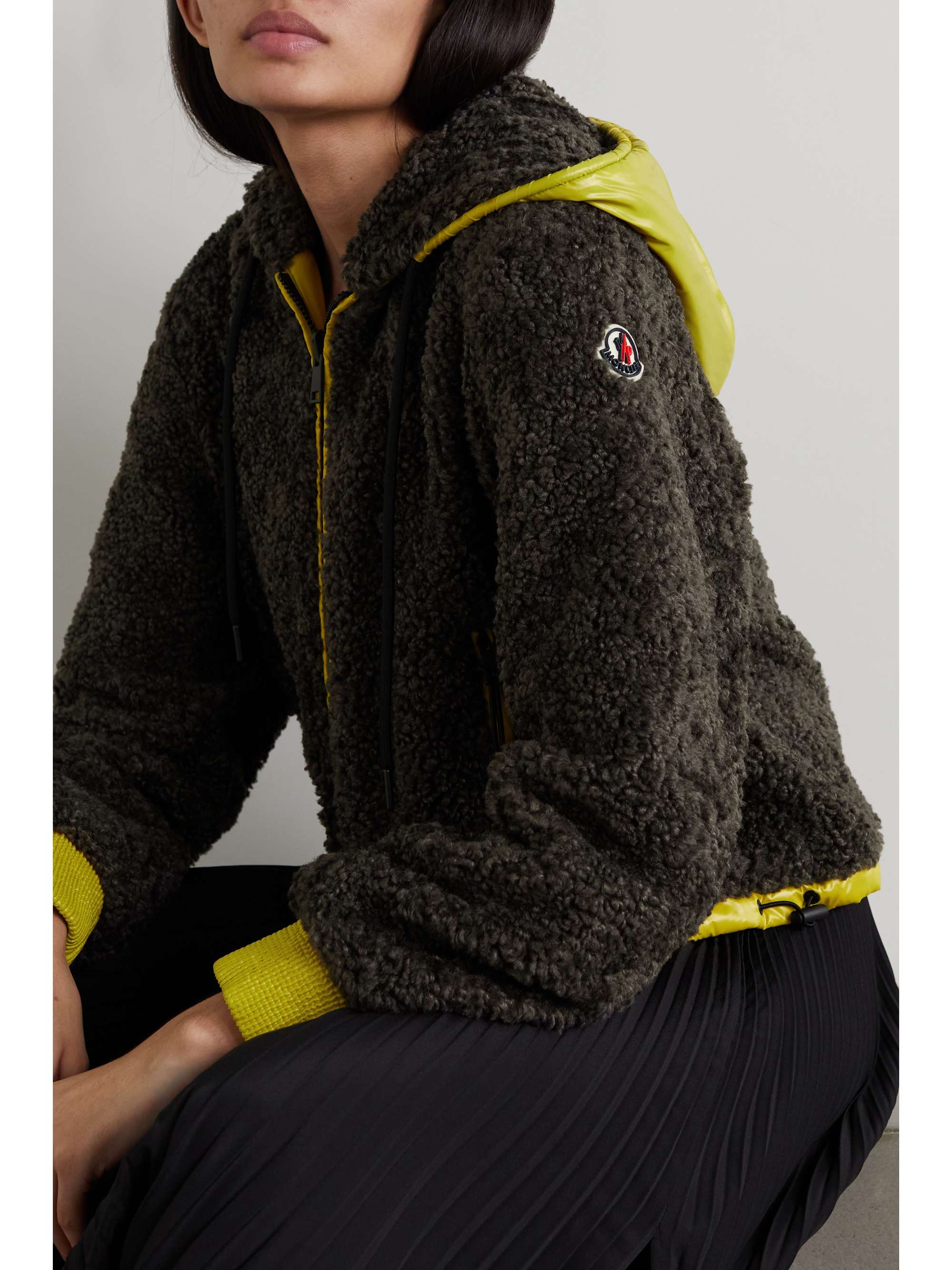 MONCLER Brunelle hooded reversible fleece and shell bomber jacket