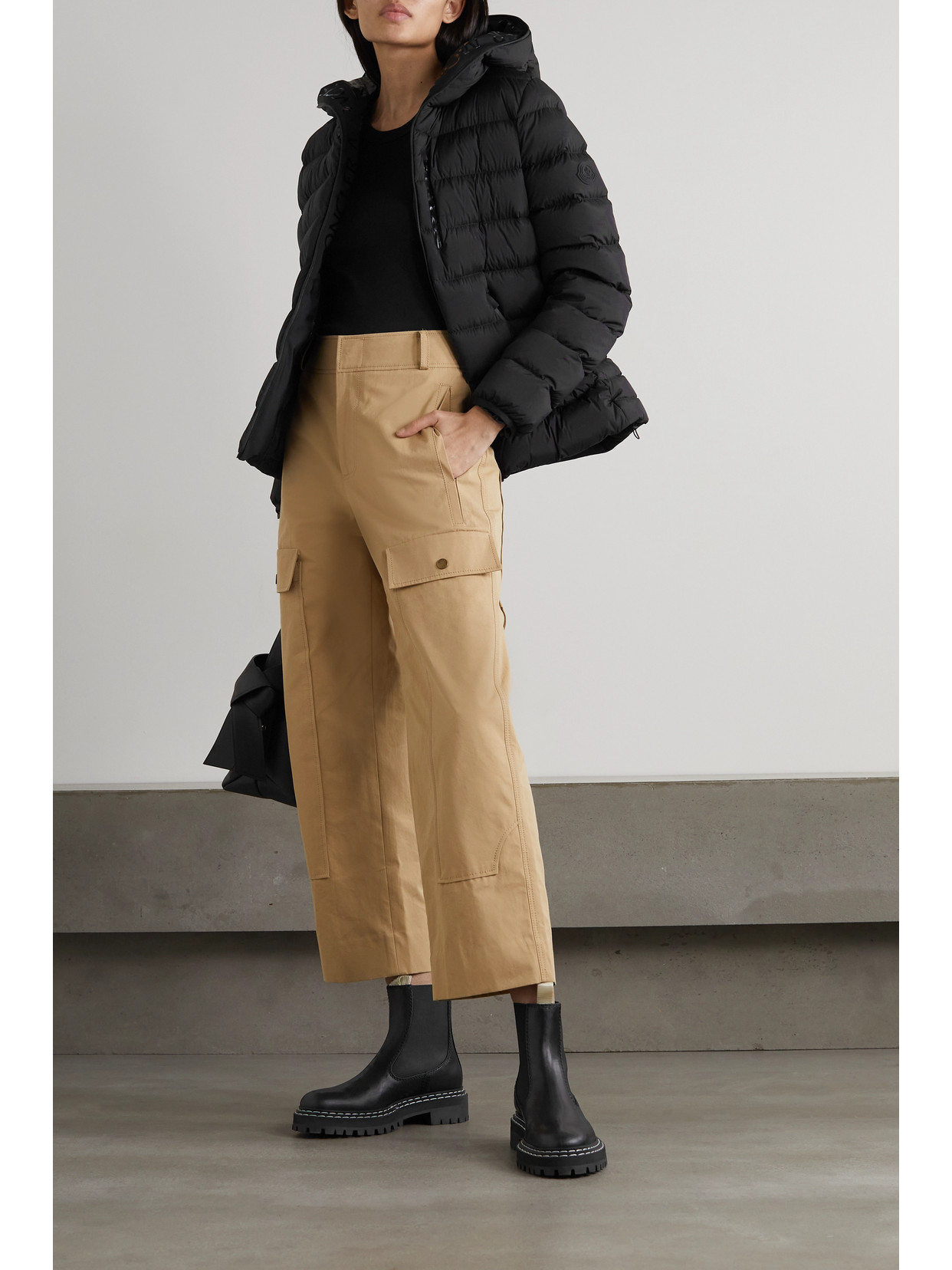Moncler Herbe Hooded Quilted Shell Down Jacket In Black