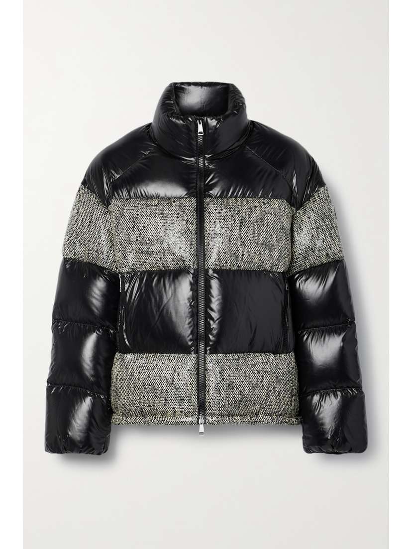 Moncler Erine Quilted Coated-tweed And Shell Down Jacket