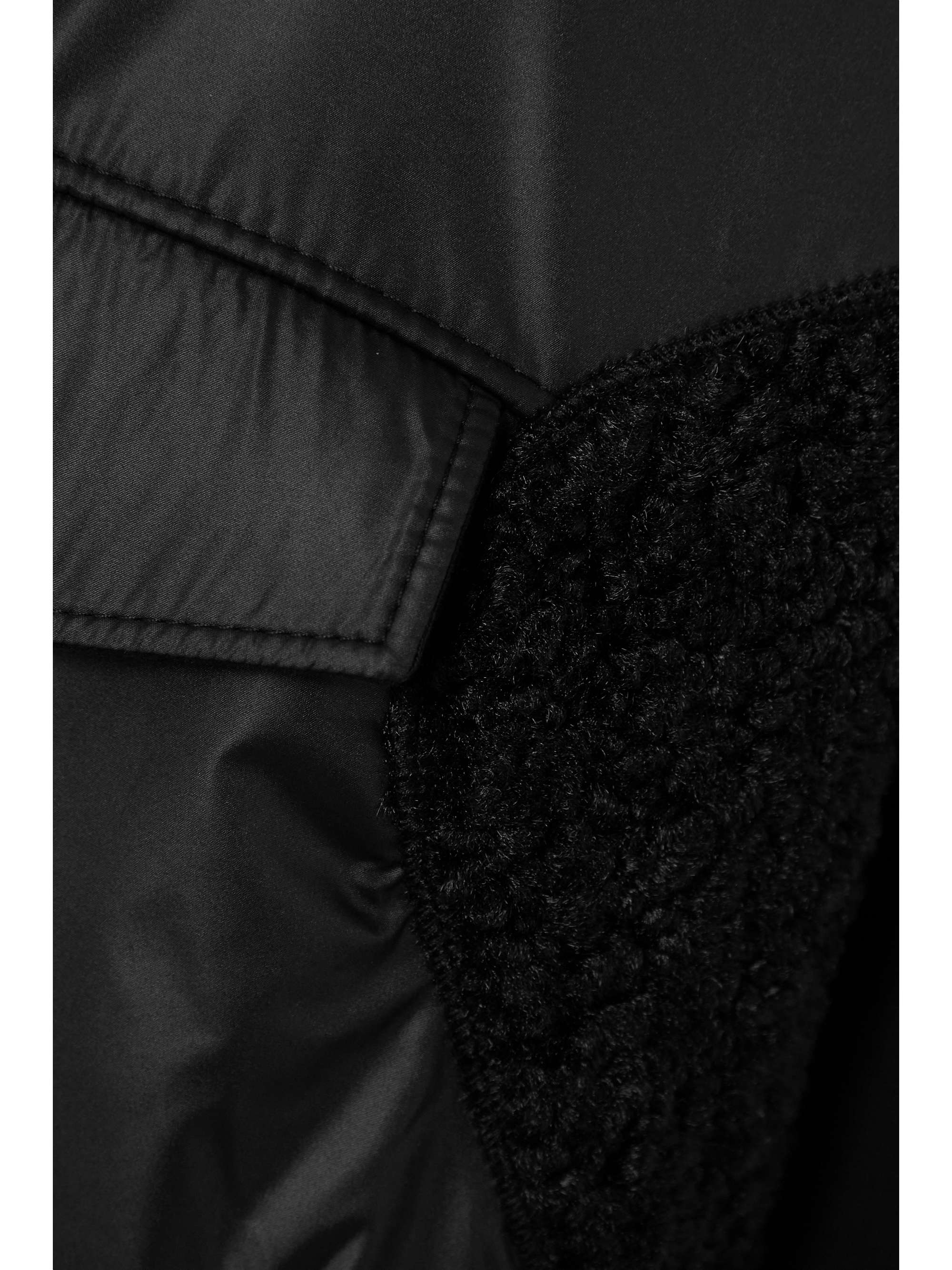 MONCLER Paneled cotton-blend jersey and quilted shell down hoodie
