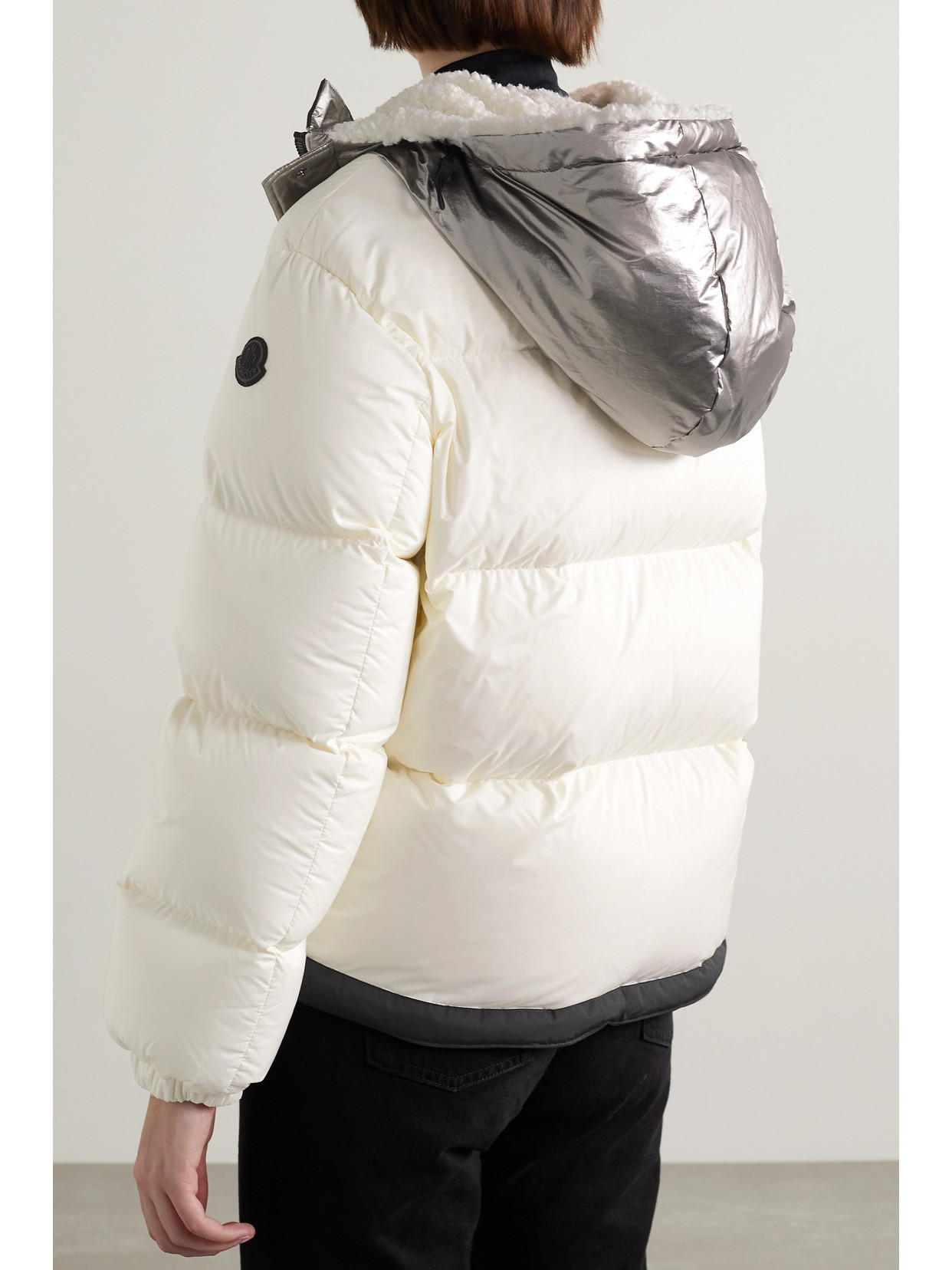 Moncler Bufonie Hooded Quilted Shell Down Jacket In Ivory