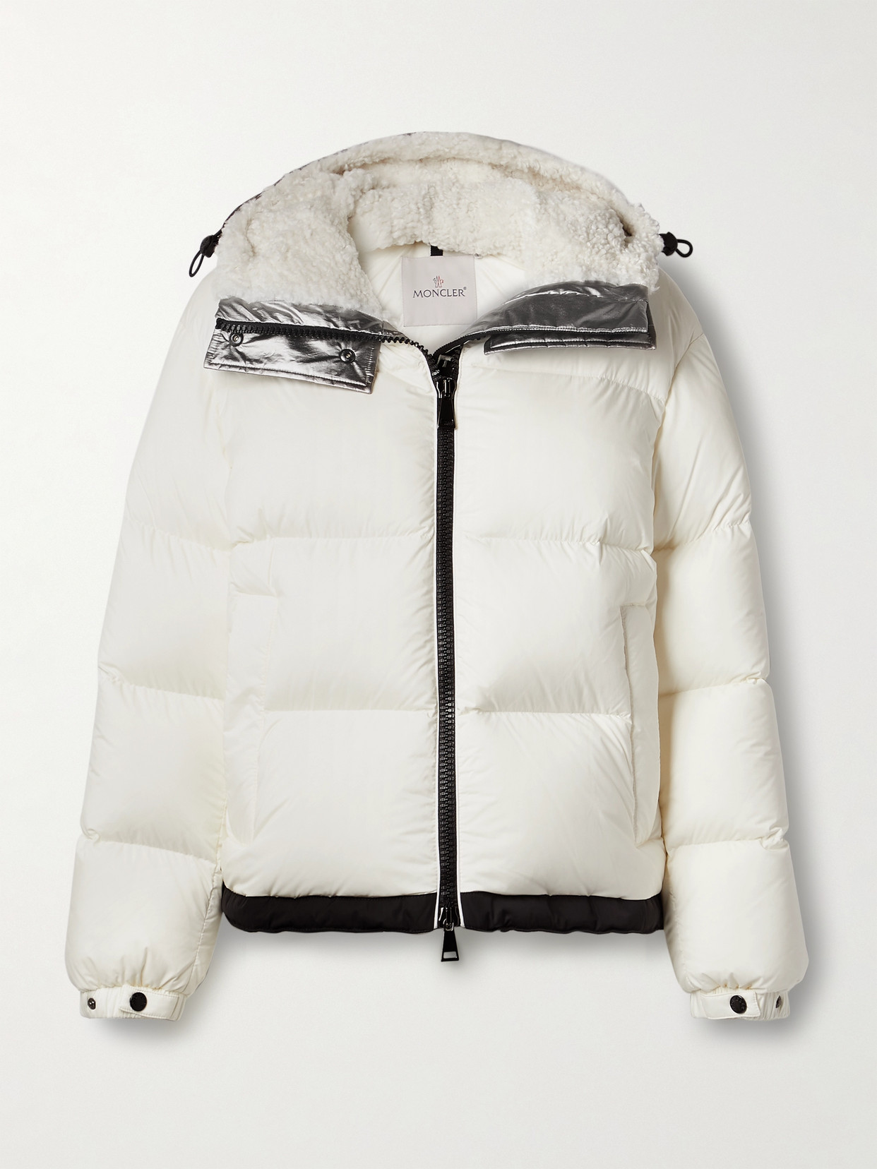 Moncler Bufonie Hooded Quilted Shell Down Jacket In Ivory