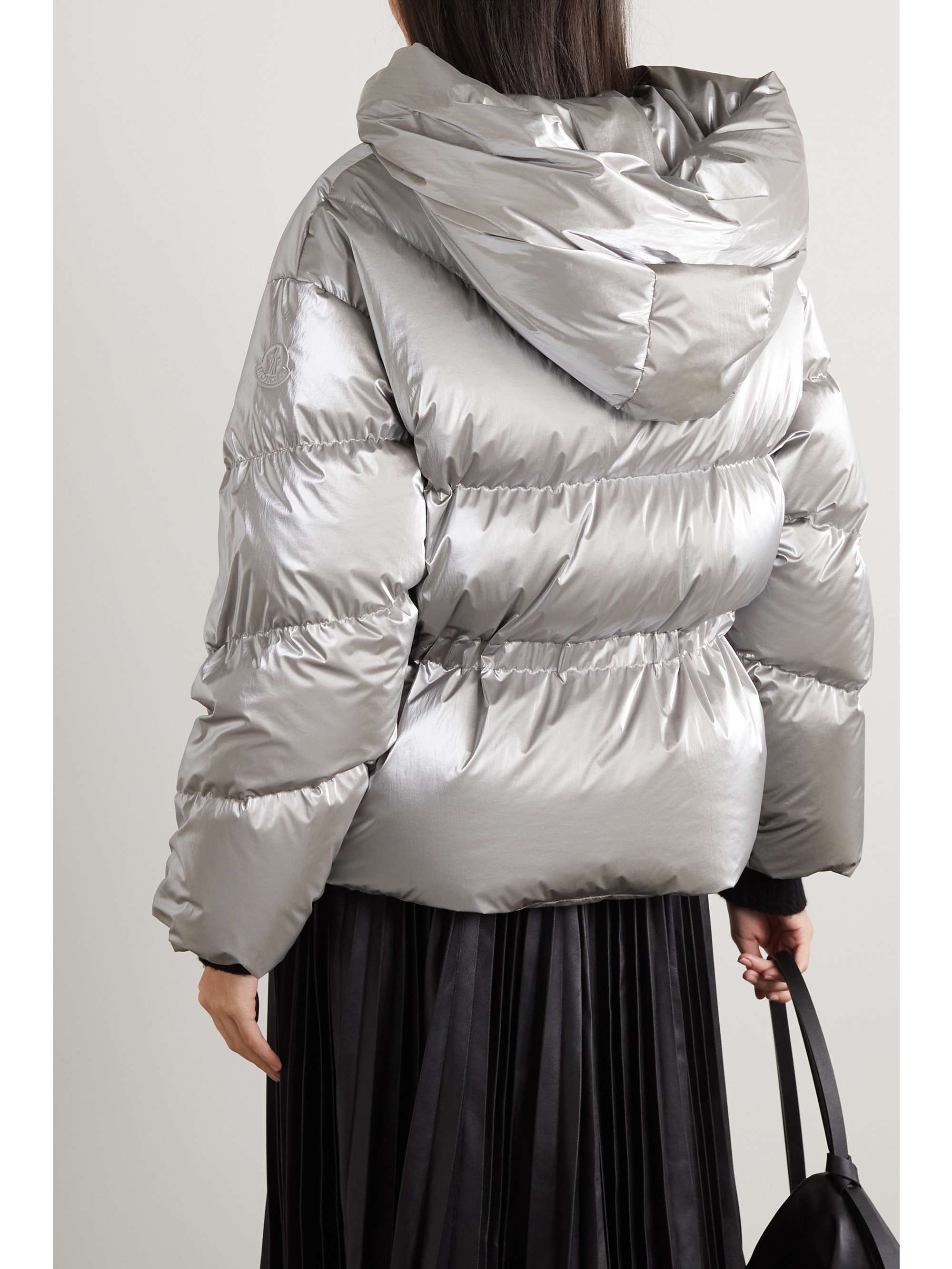 MONCLER Frele hooded quilted metallic shell down jacket