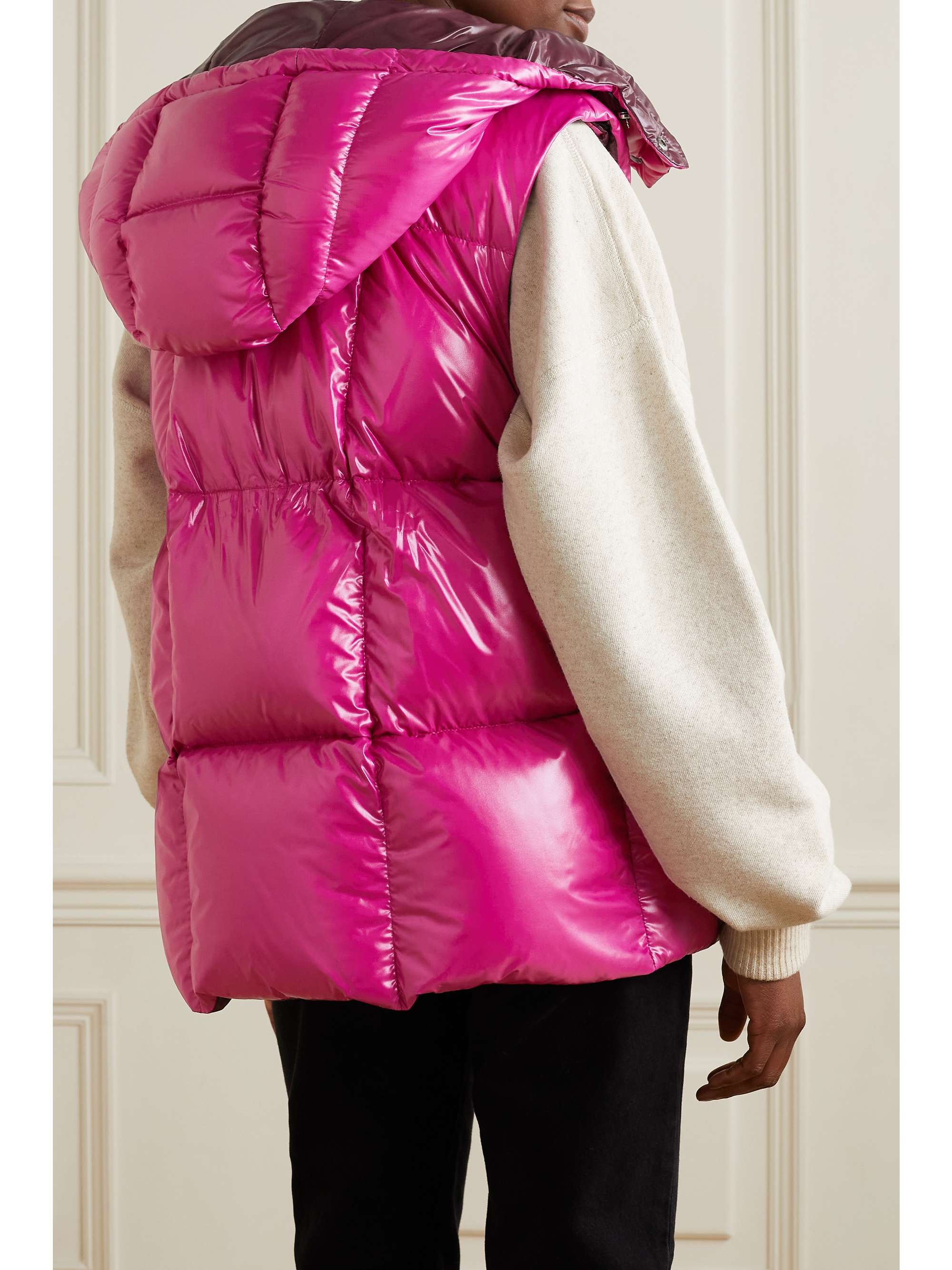 MONCLER Luzule two-tone hooded quilted shell down vest