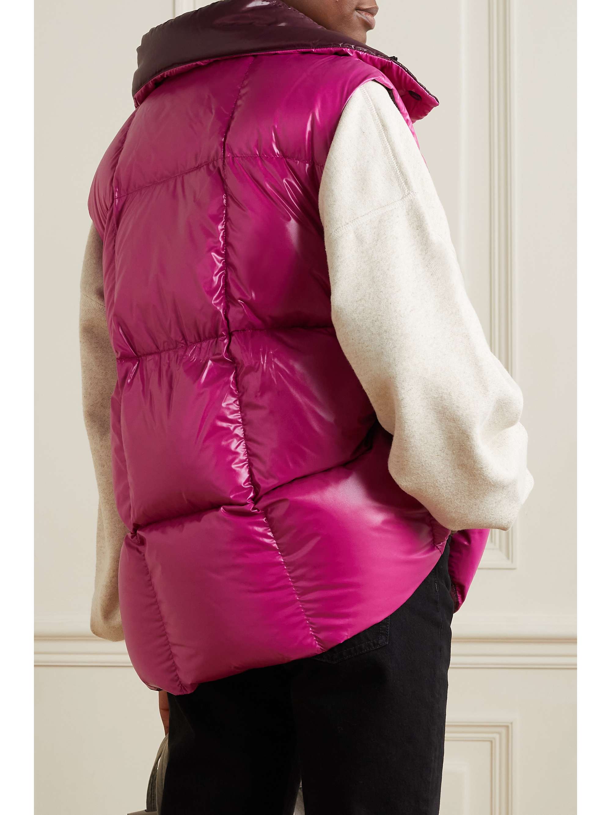 MONCLER Luzule two-tone hooded quilted shell down vest