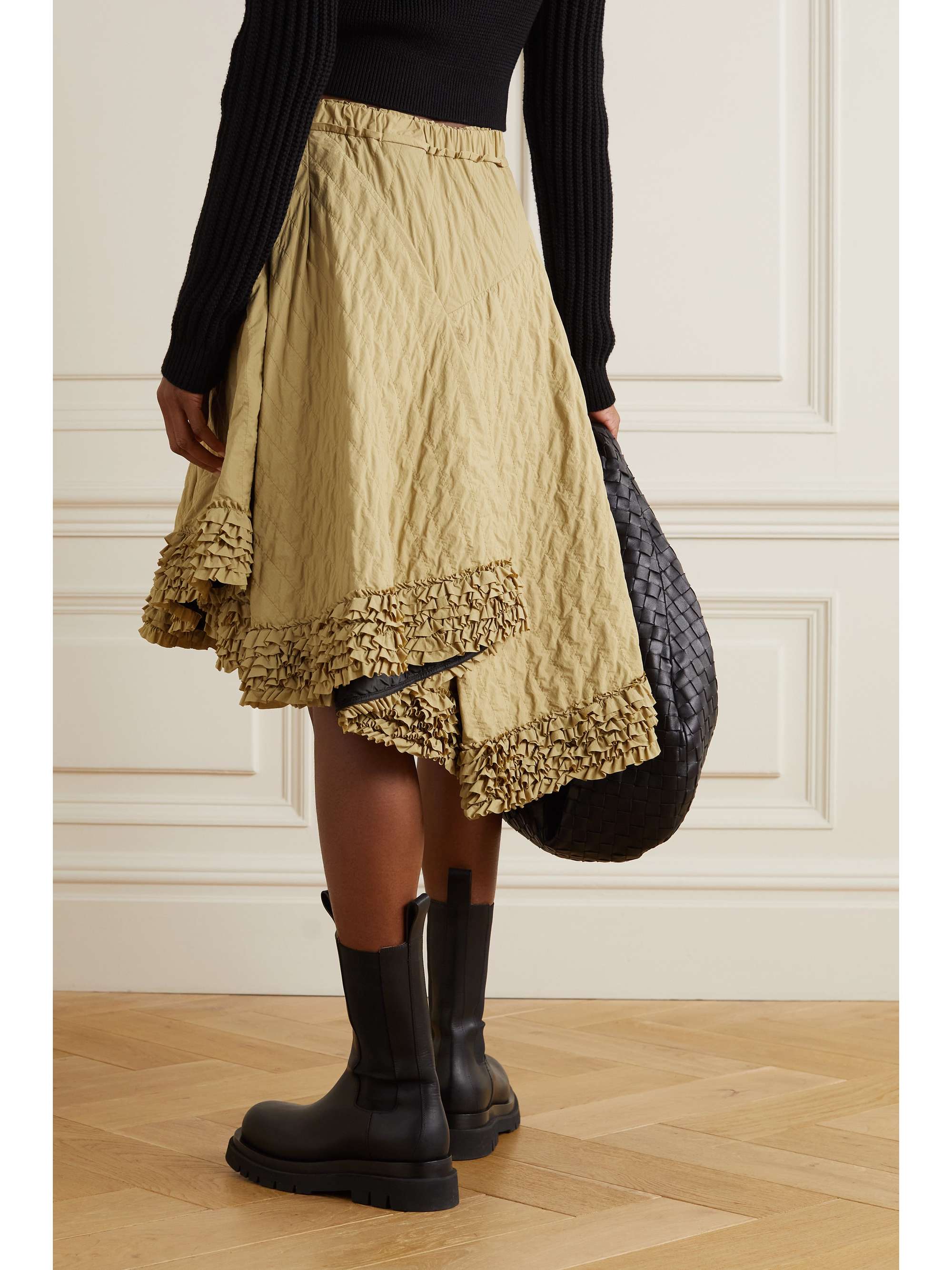 MONCLER GENIUS + 1952 ruffled quilted shell skirt