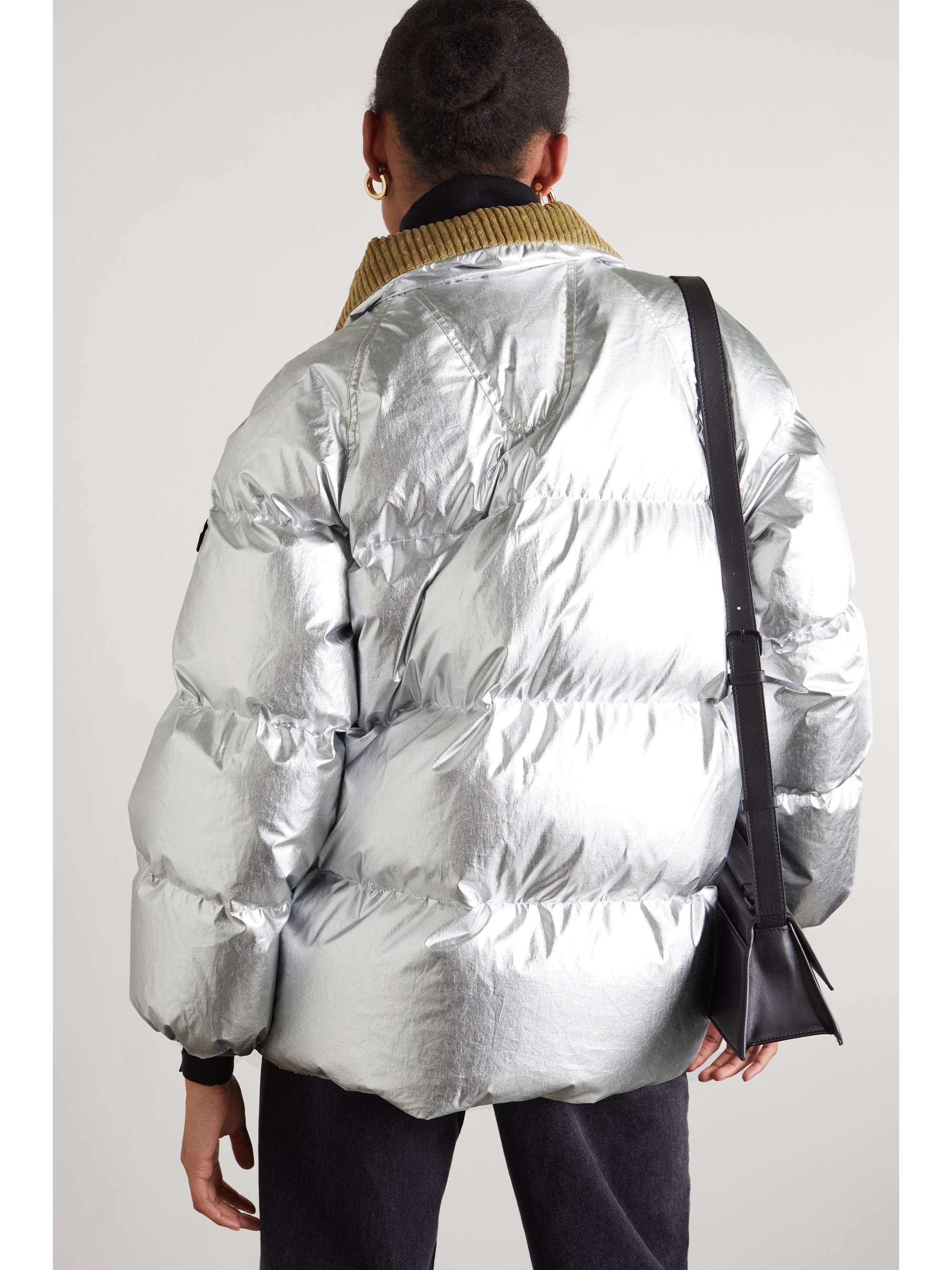 MONCLER GENIUS x 2 Moncler 1952 “Paquita” 灯芯绒边饰绗缝金属感涂层纯棉羽绒夹克