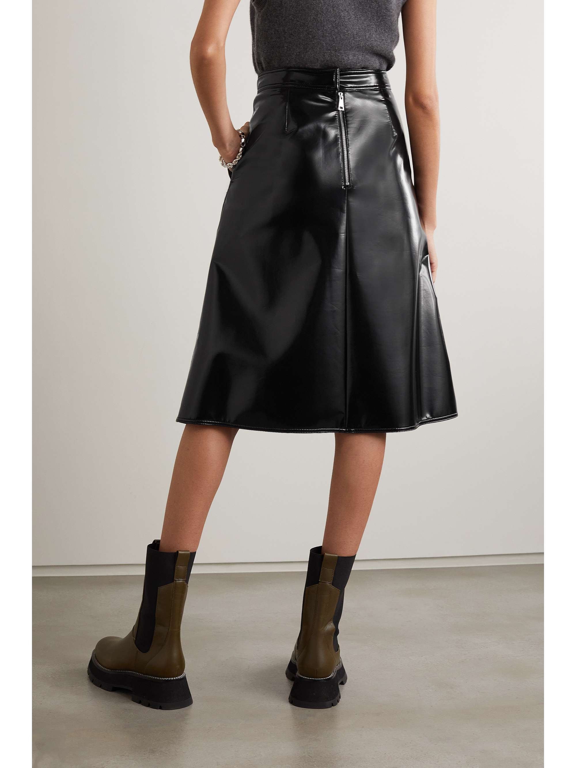 MONCLER GENIUS + 1952 PVC midi skirt