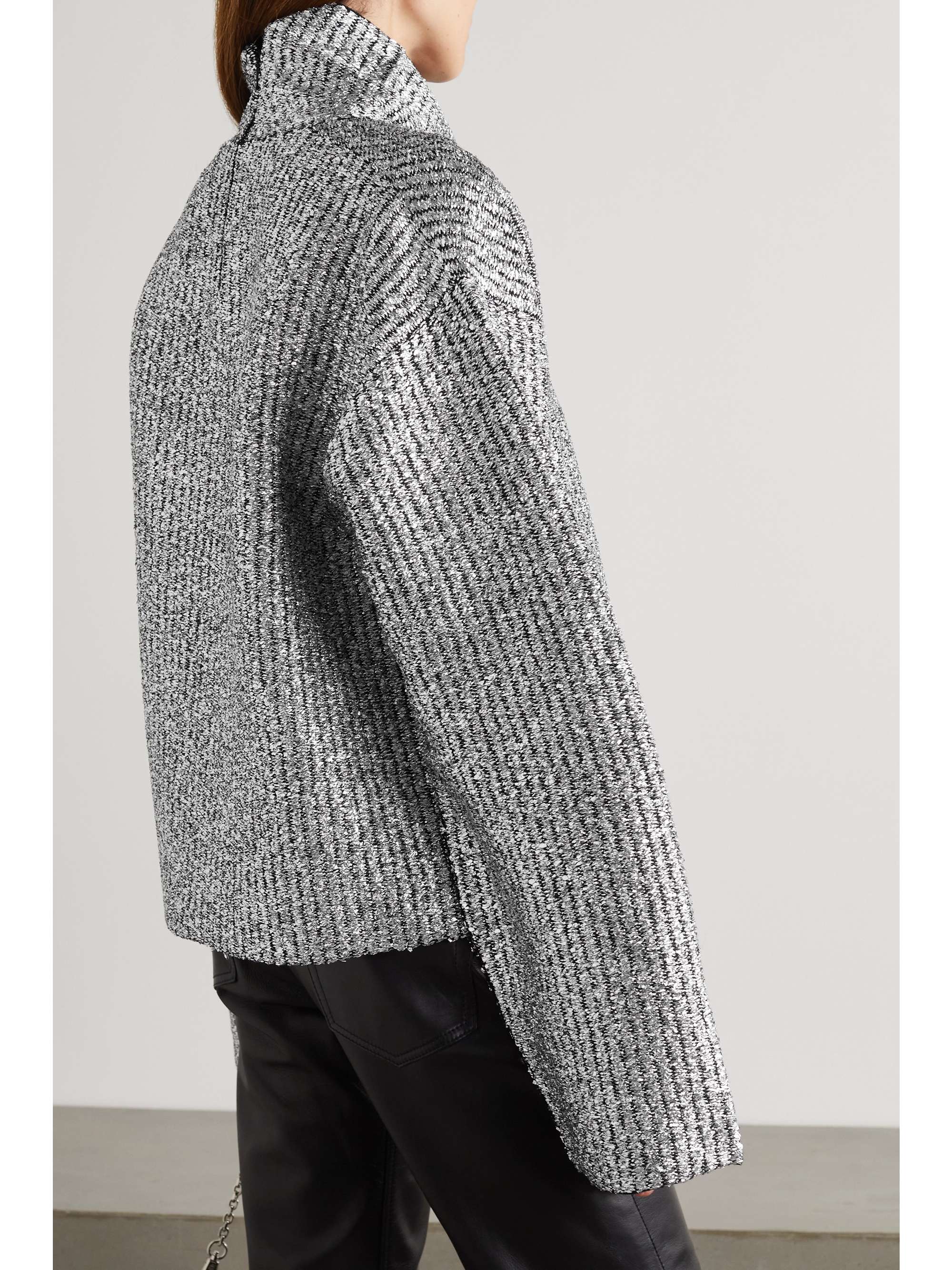 MONCLER GENIUS + 1952 oversized metallic wool-blend turtleneck sweater