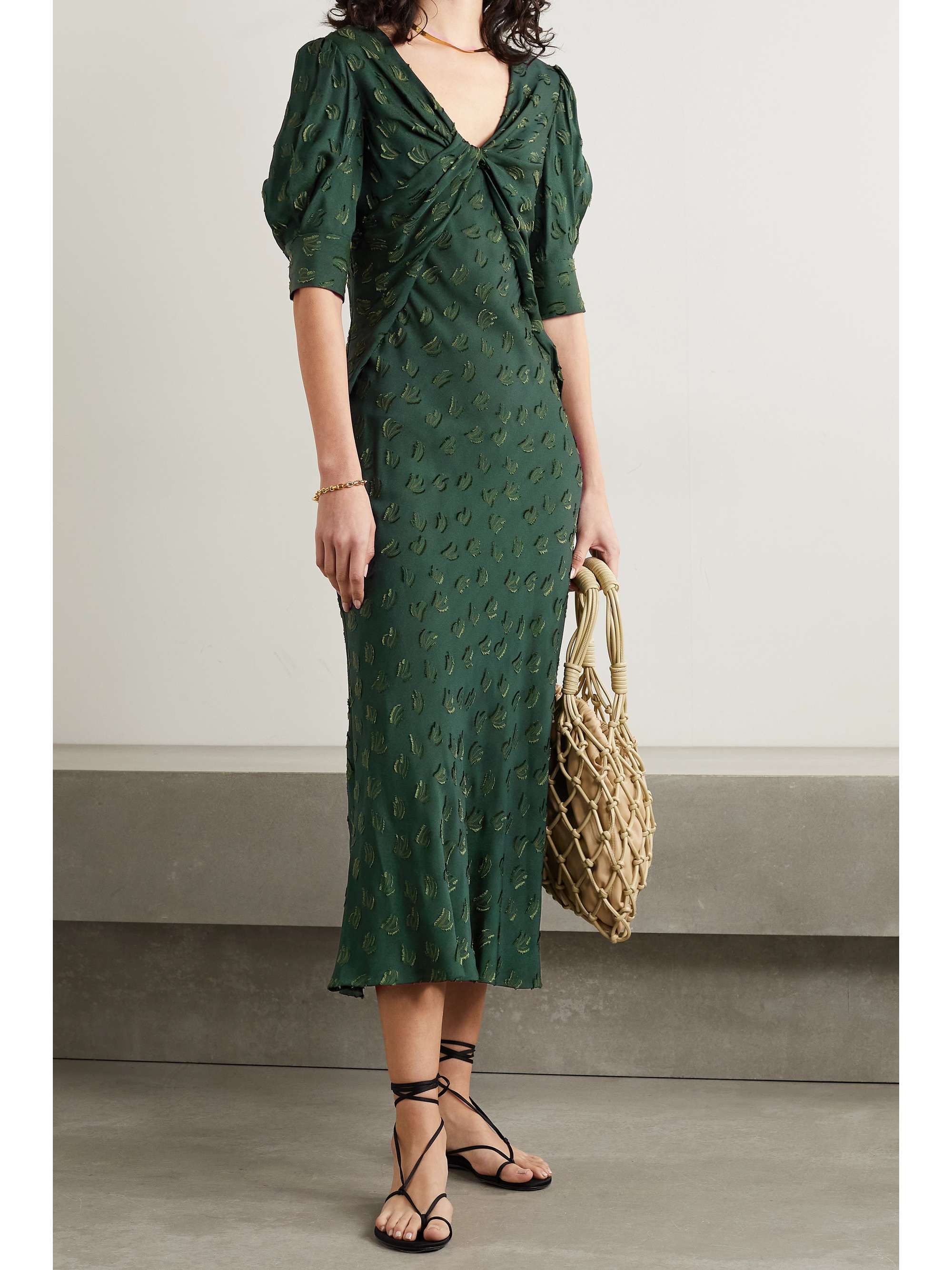 jason wu green silk dress