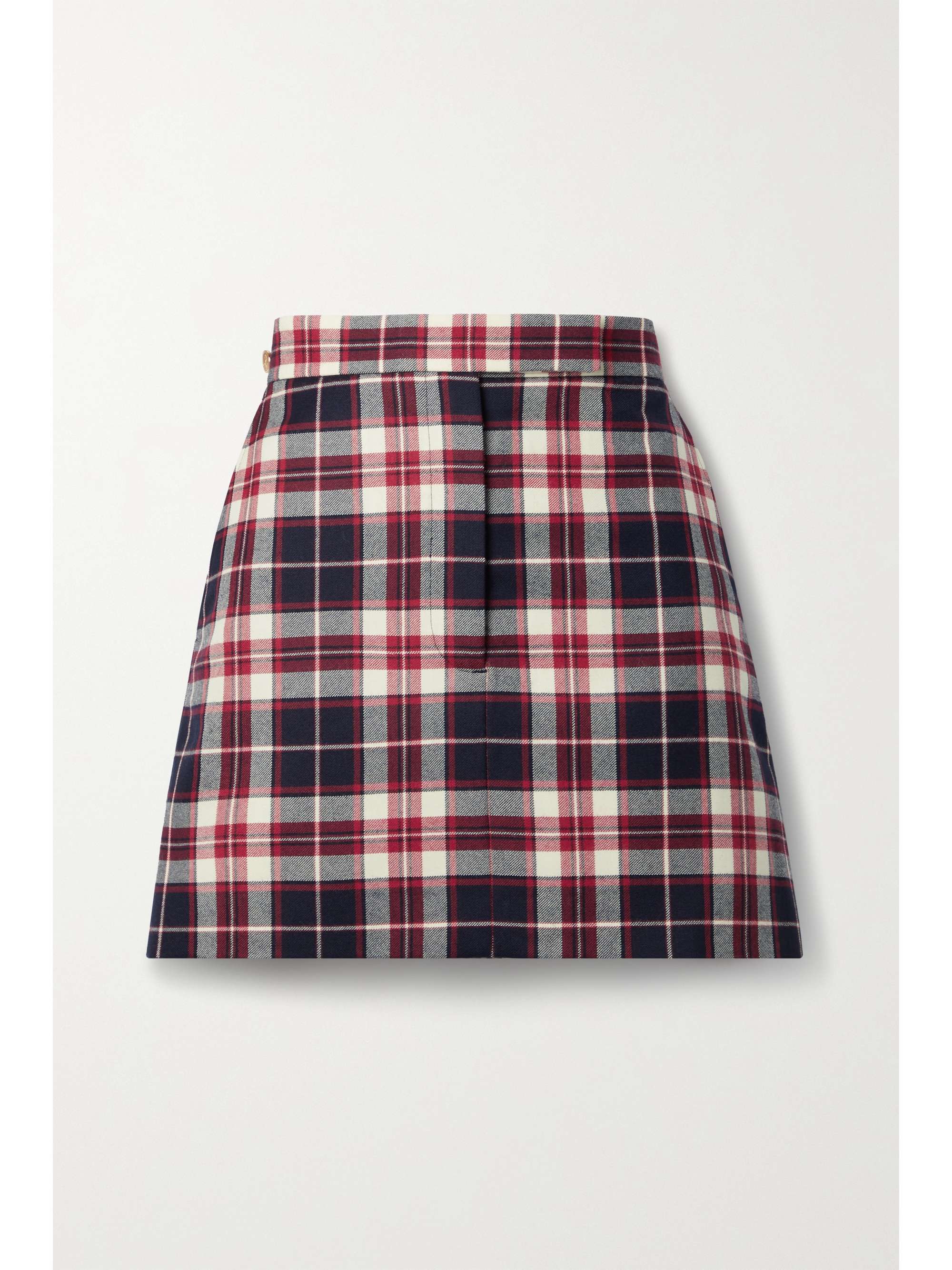 THOM BROWNE Tartan wool-flannel mini skirt | NET-A-PORTER