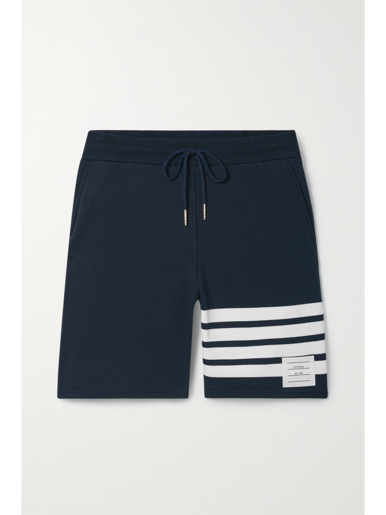 Thom Browne Striped Cotton-jersey Shorts In Blue