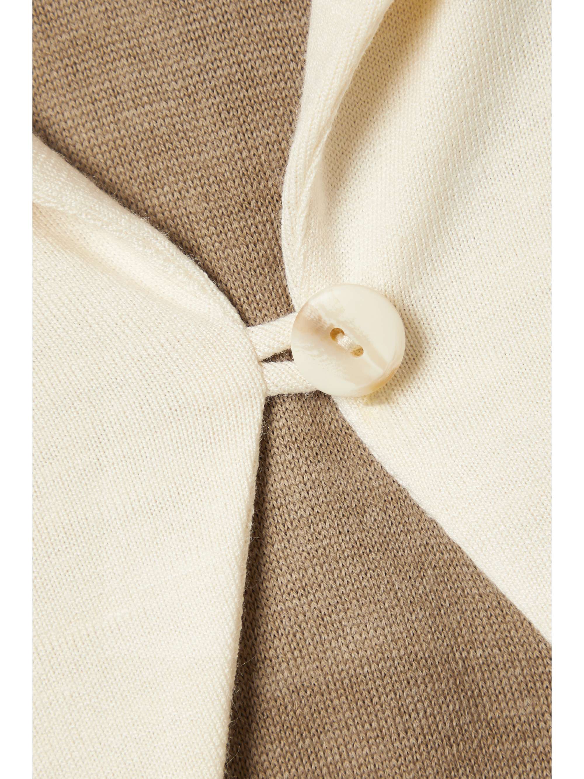 AAIZÉL + NET SUSTAIN cropped two-tone knitted cardigan